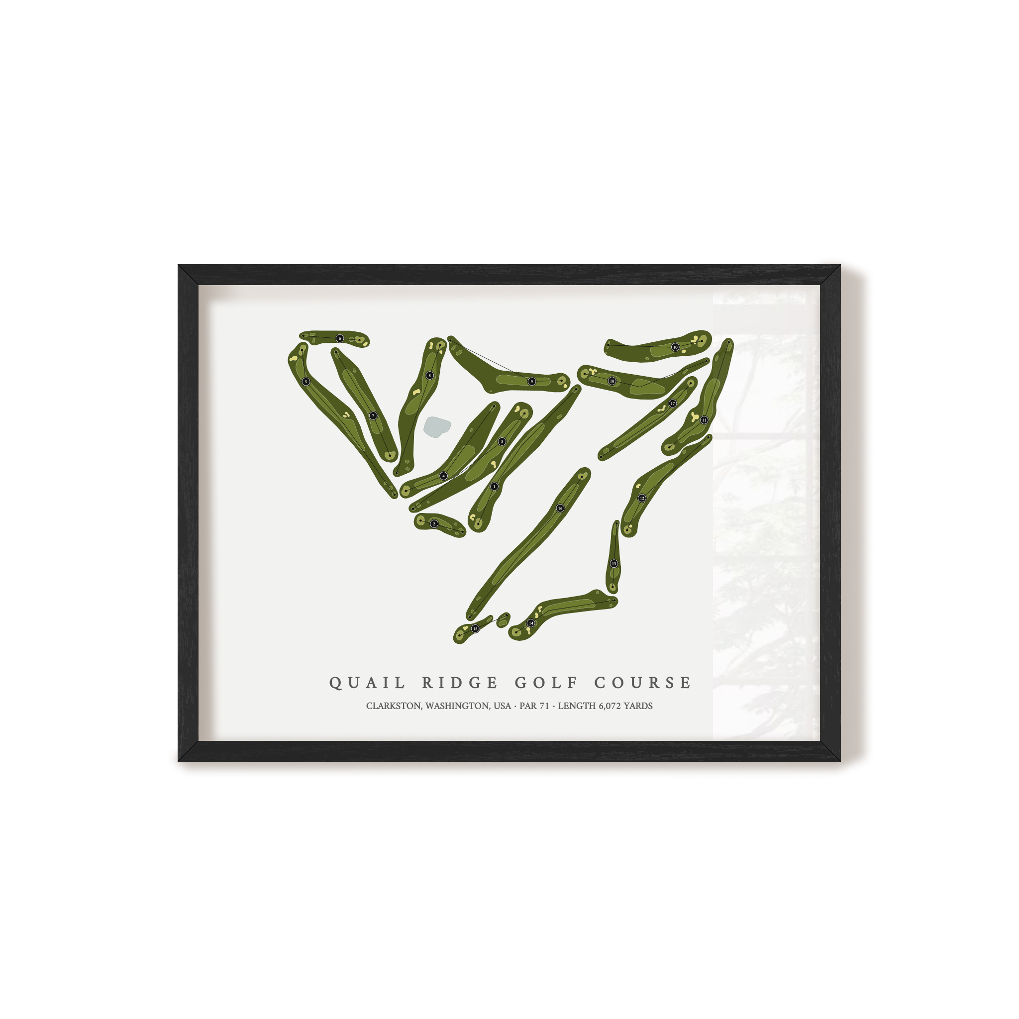 Quail Ridge Golf Course | Golf Course Map | Black Frame