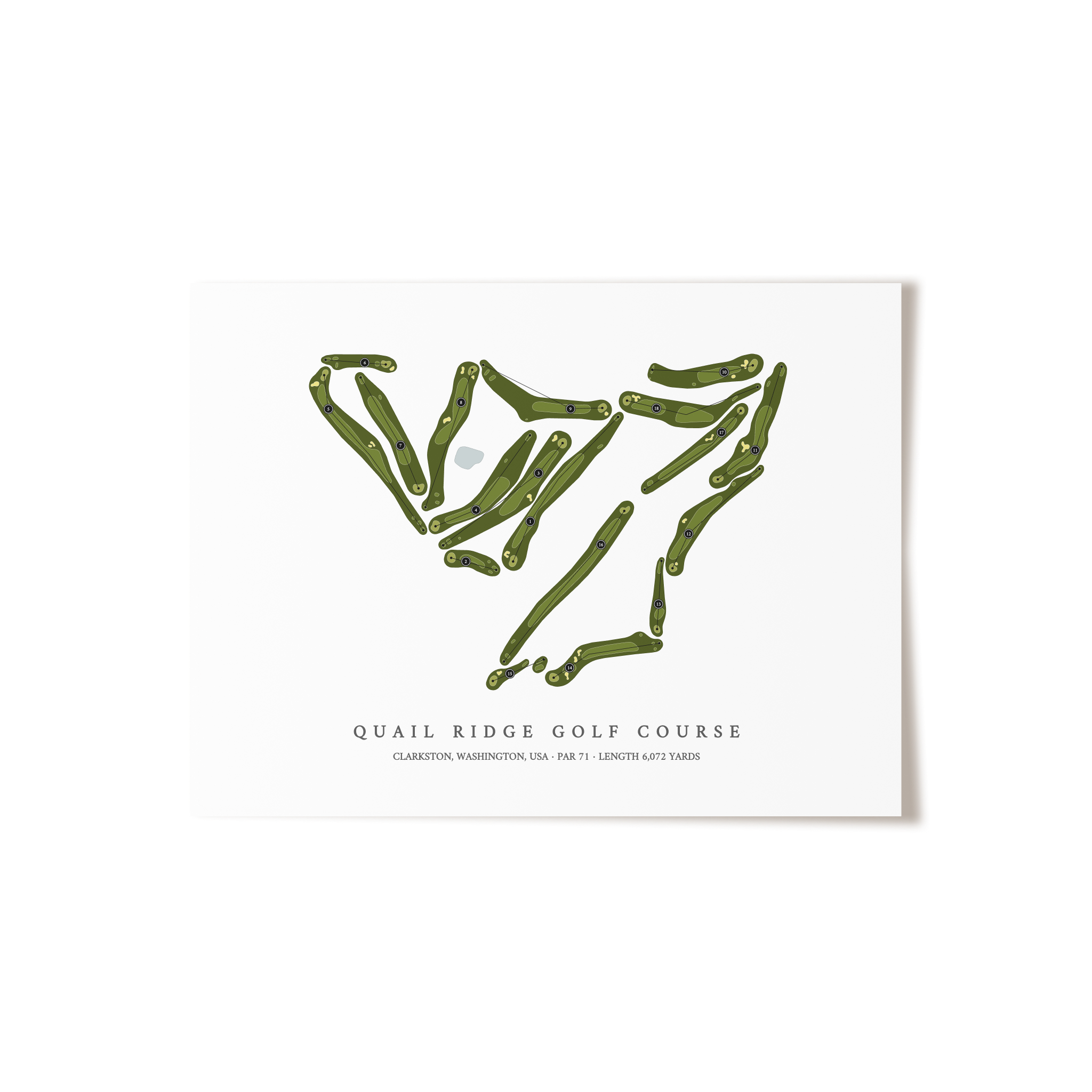 Quail Ridge Golf Course | Golf Course Map | Unframed