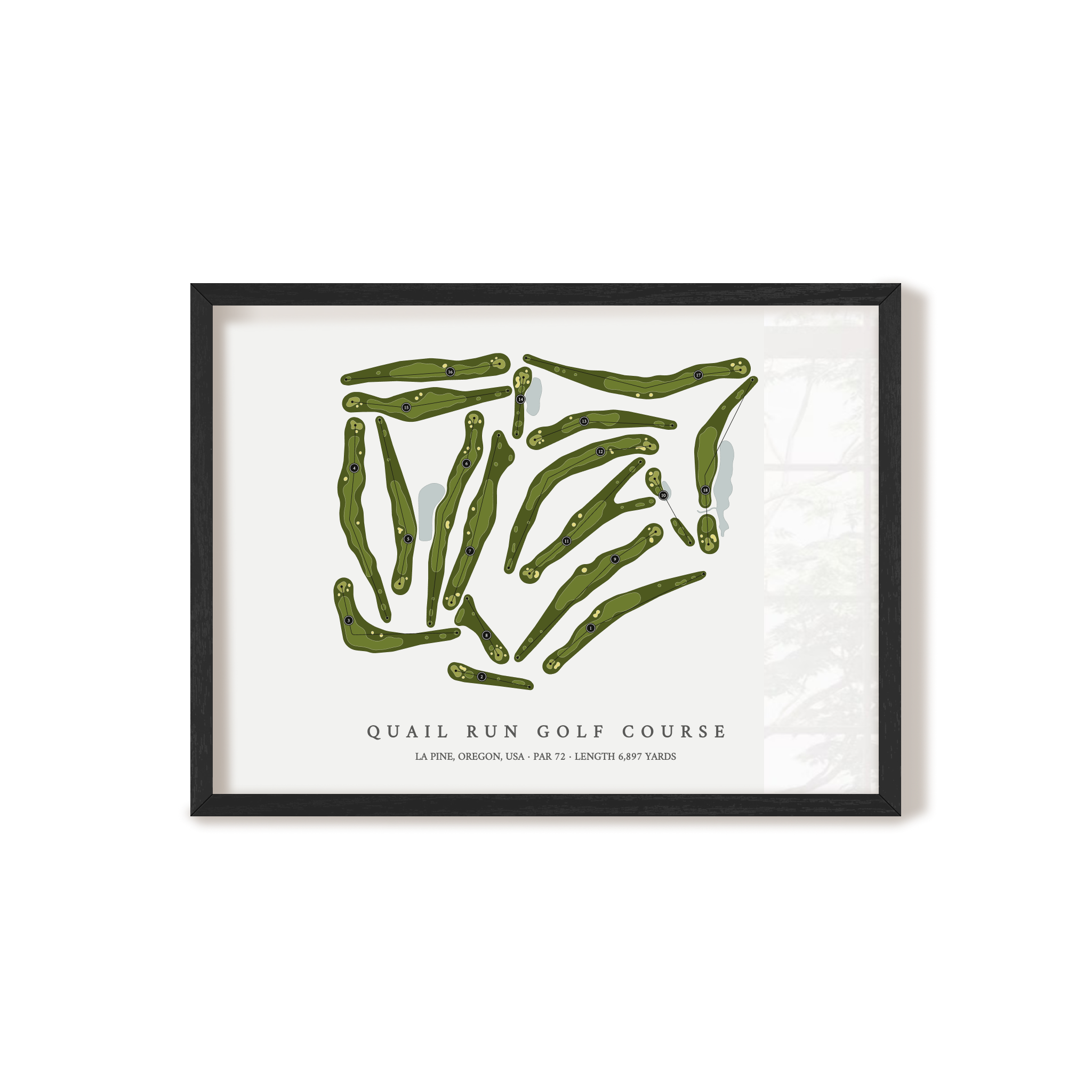 Quail Run Golf Course | Golf Course Map | Black Frame