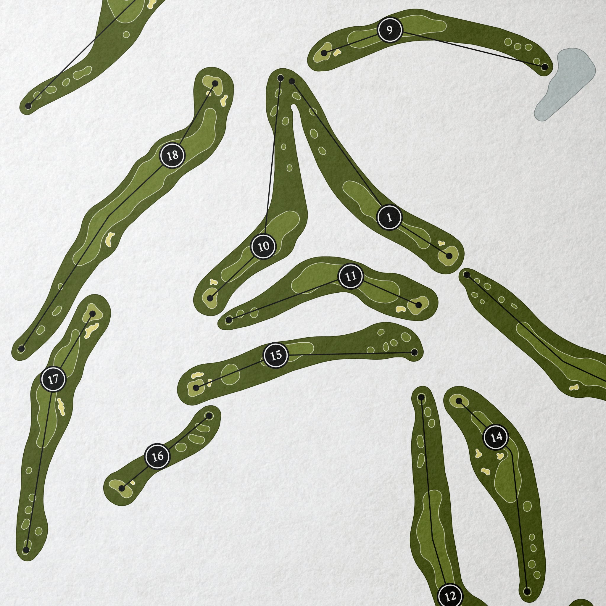 RTJ Golf Trail at Oxmoor Valley | Golf Course Print | Close Up