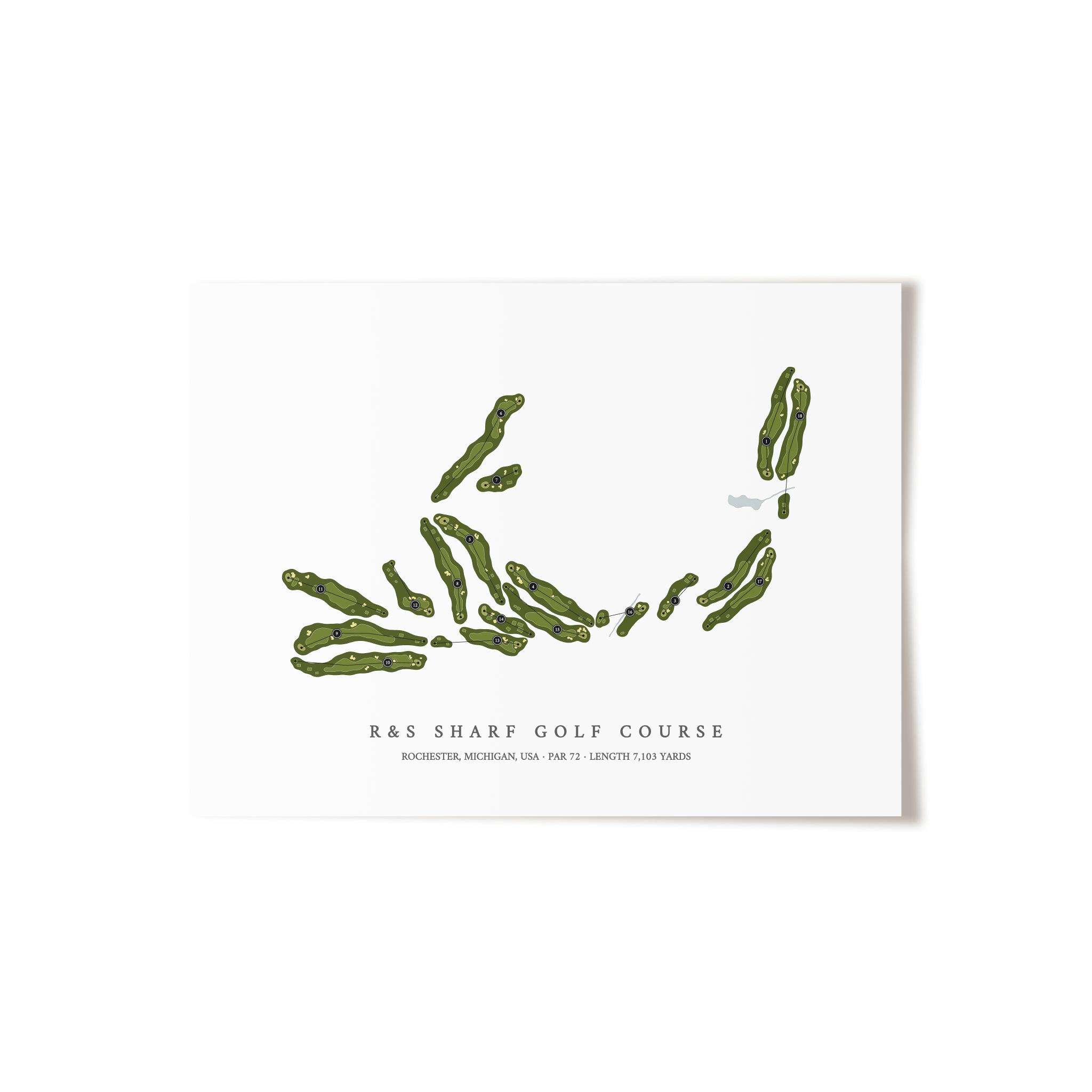 R&S Sharf Golf Course | Golf Course Map | Unframed