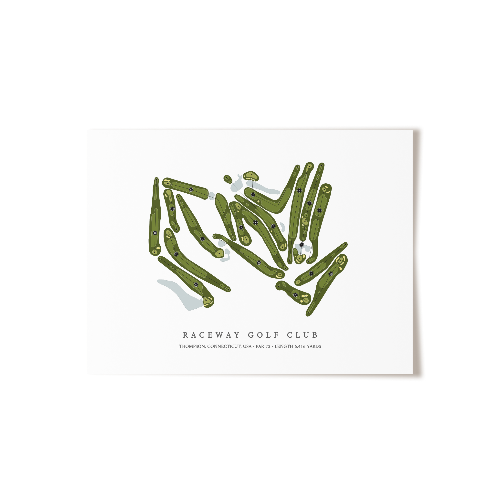 Raceway Golf Club | Golf Course Map | Unframed