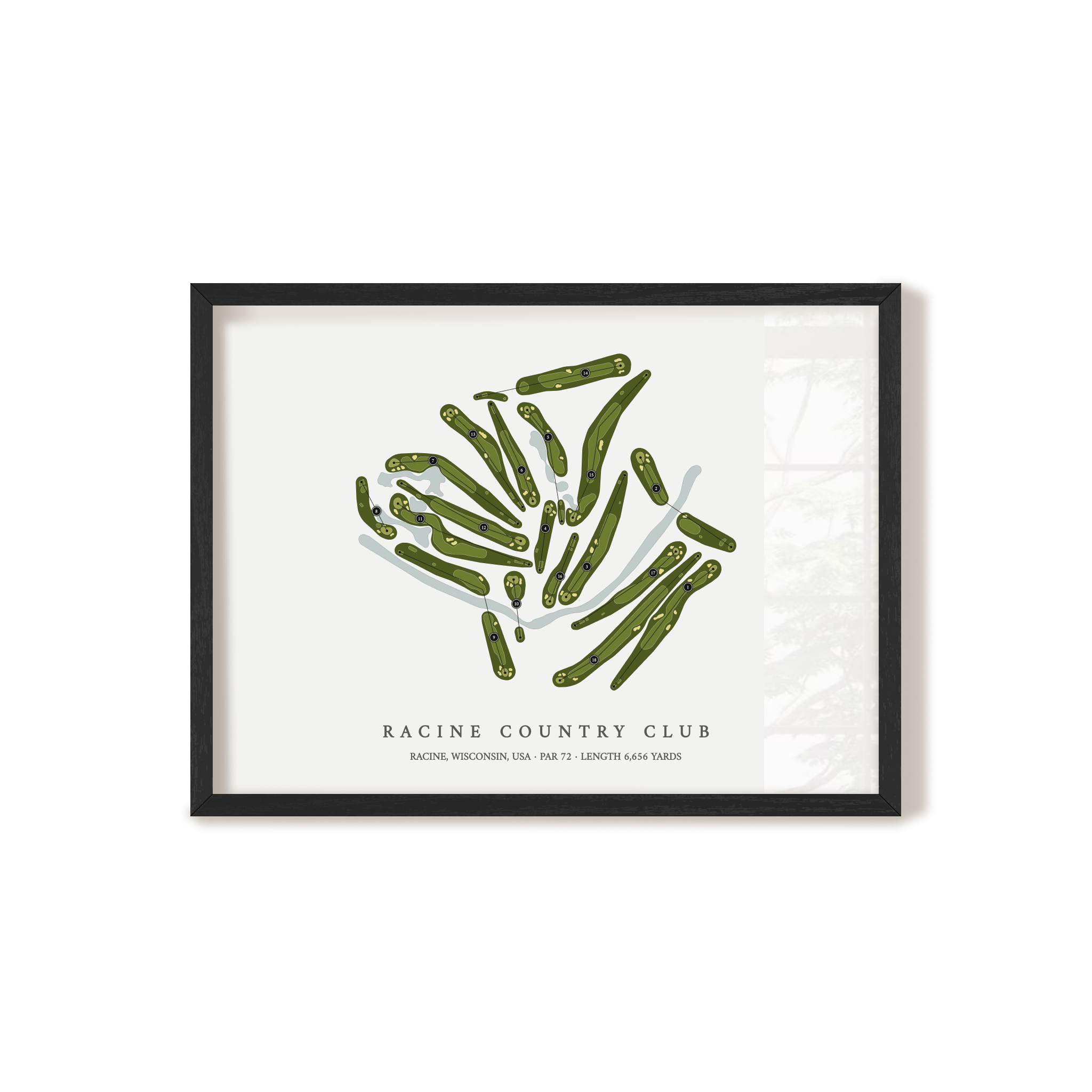 Racine Country Club | Golf Course Map | Black+Frame