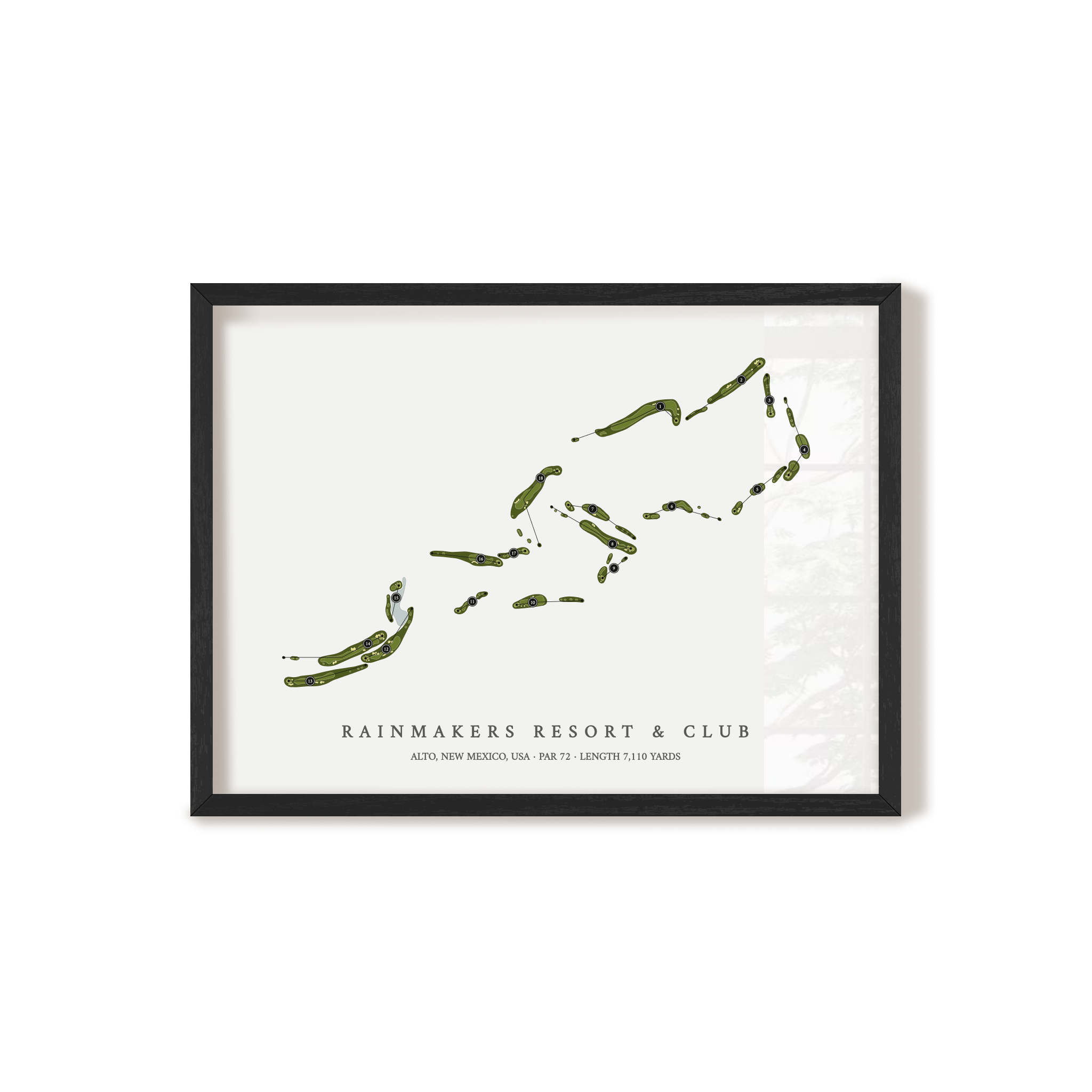 Rainmakers Resort & Club | Golf Course Map | Black Frame