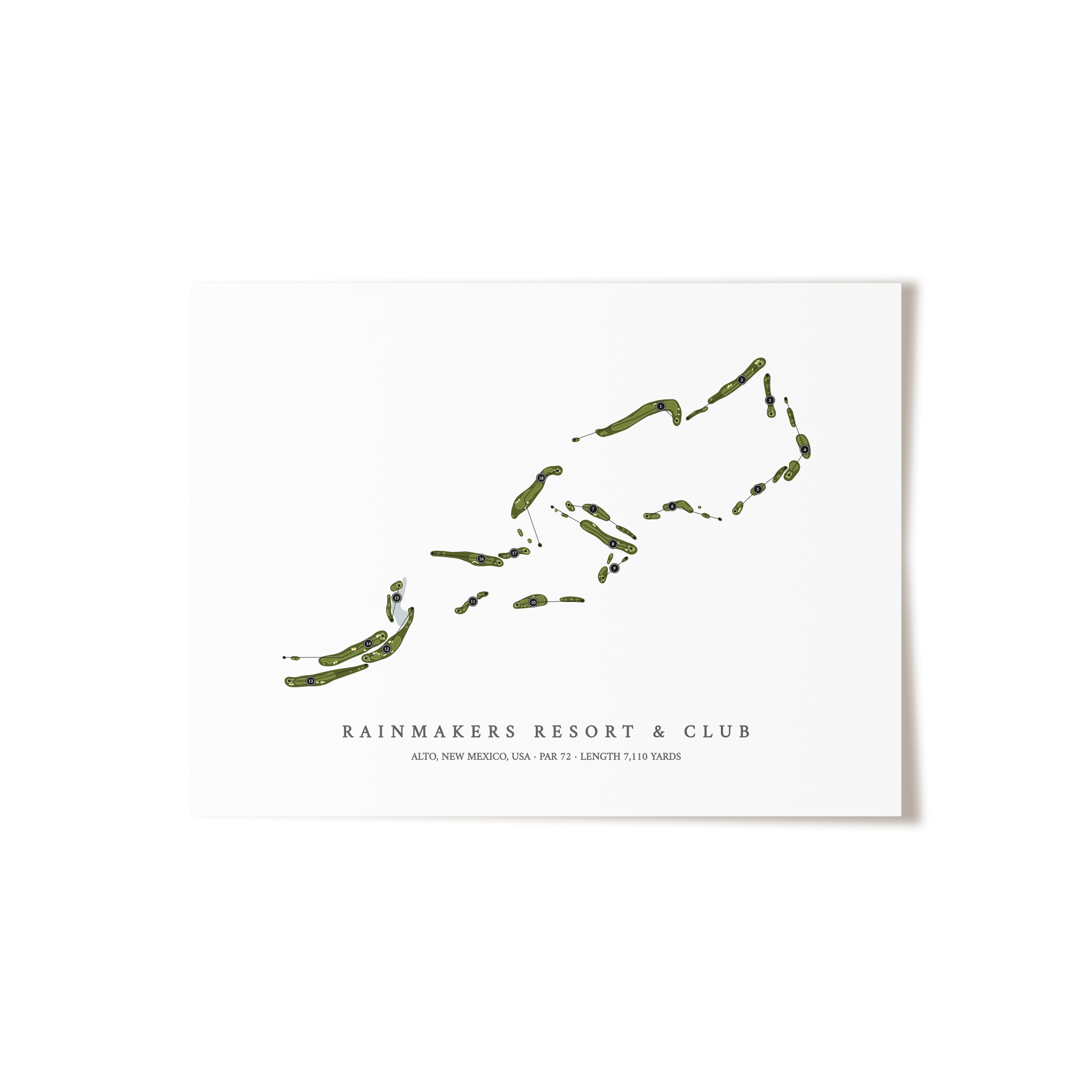 Rainmakers Resort & Club | Golf Course Map | Unframed