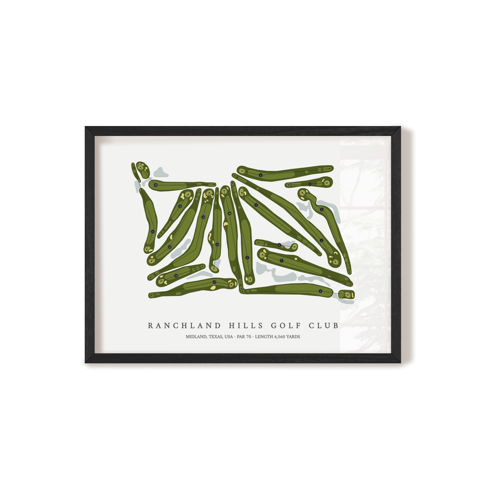 Ranchland Hills Golf Club | Golf Course Map | Black Frame