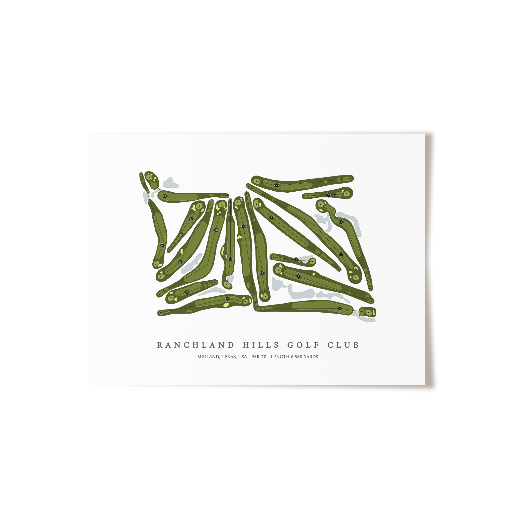 Ranchland Hills Golf Club | Golf Course Map | Unframed