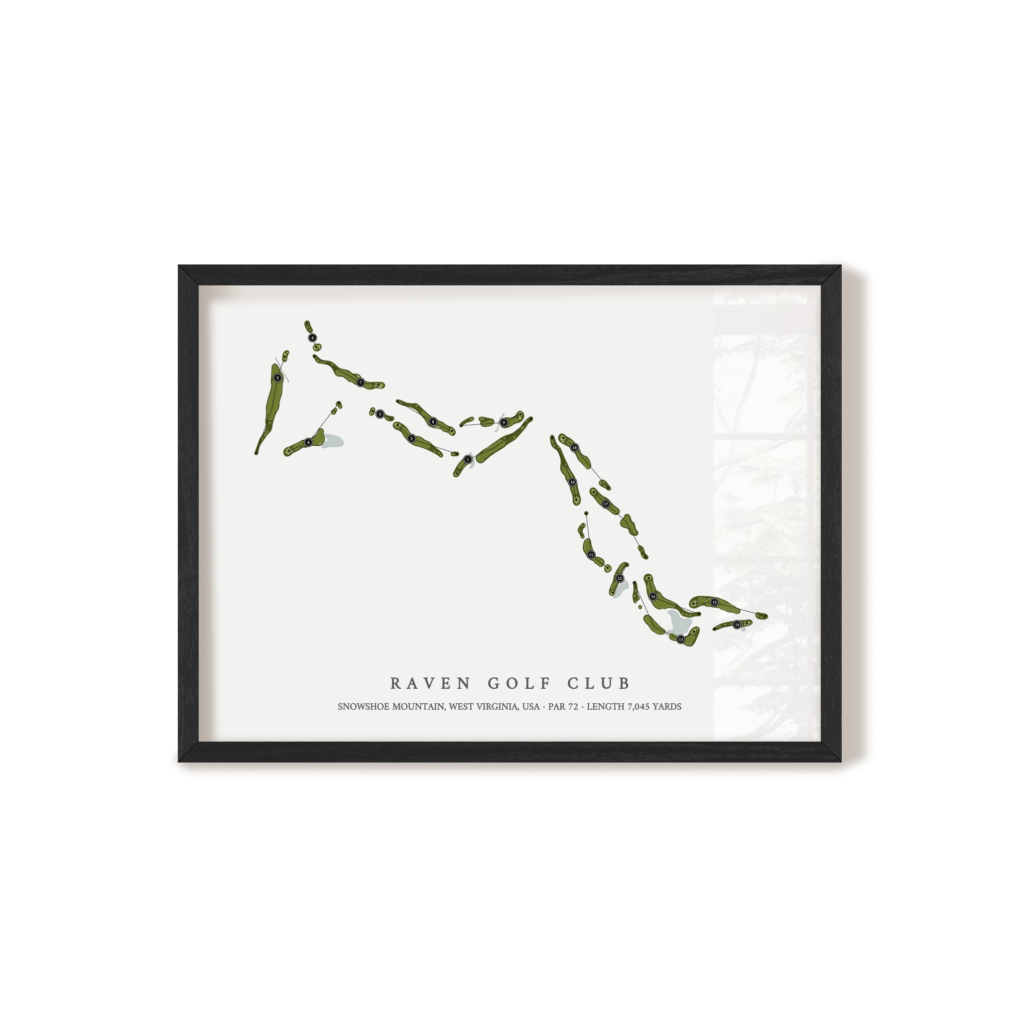 Raven Golf Club | Golf Course Map | Black Frame
