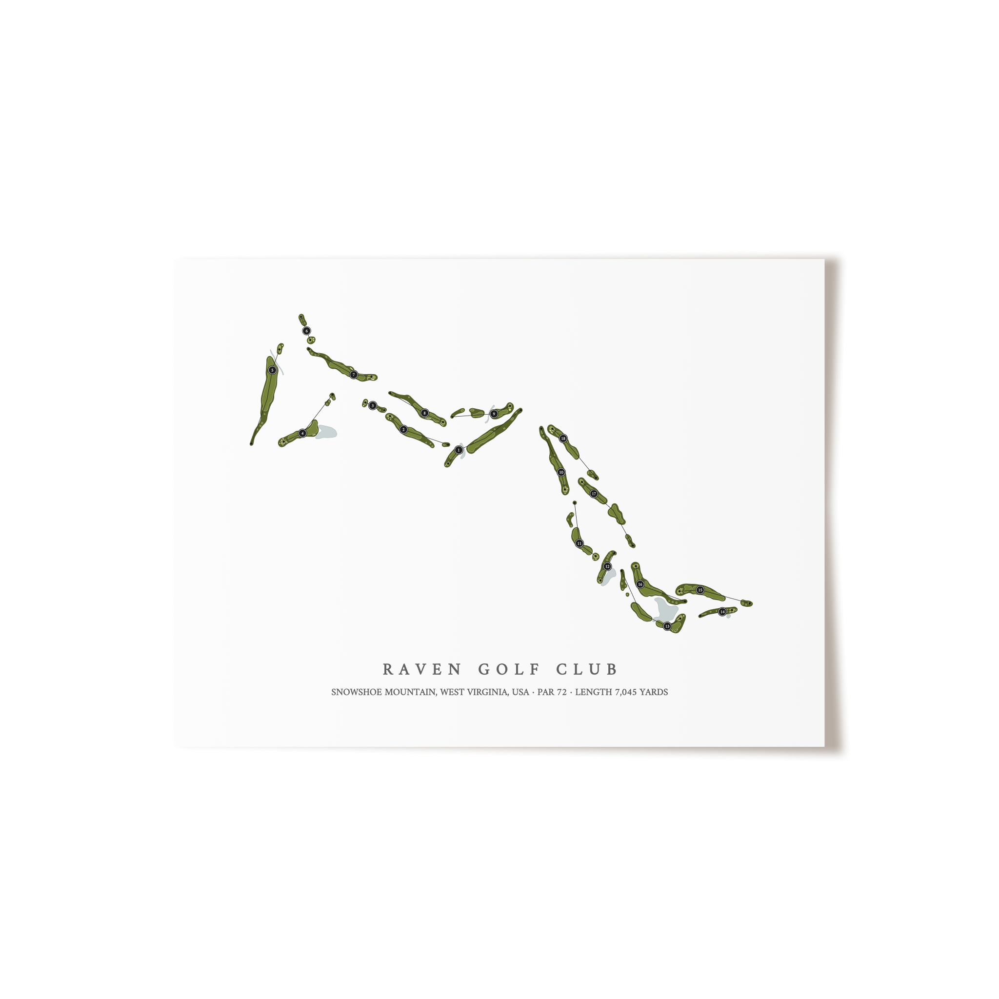 Raven Golf Club | Golf Course Map | Unframed