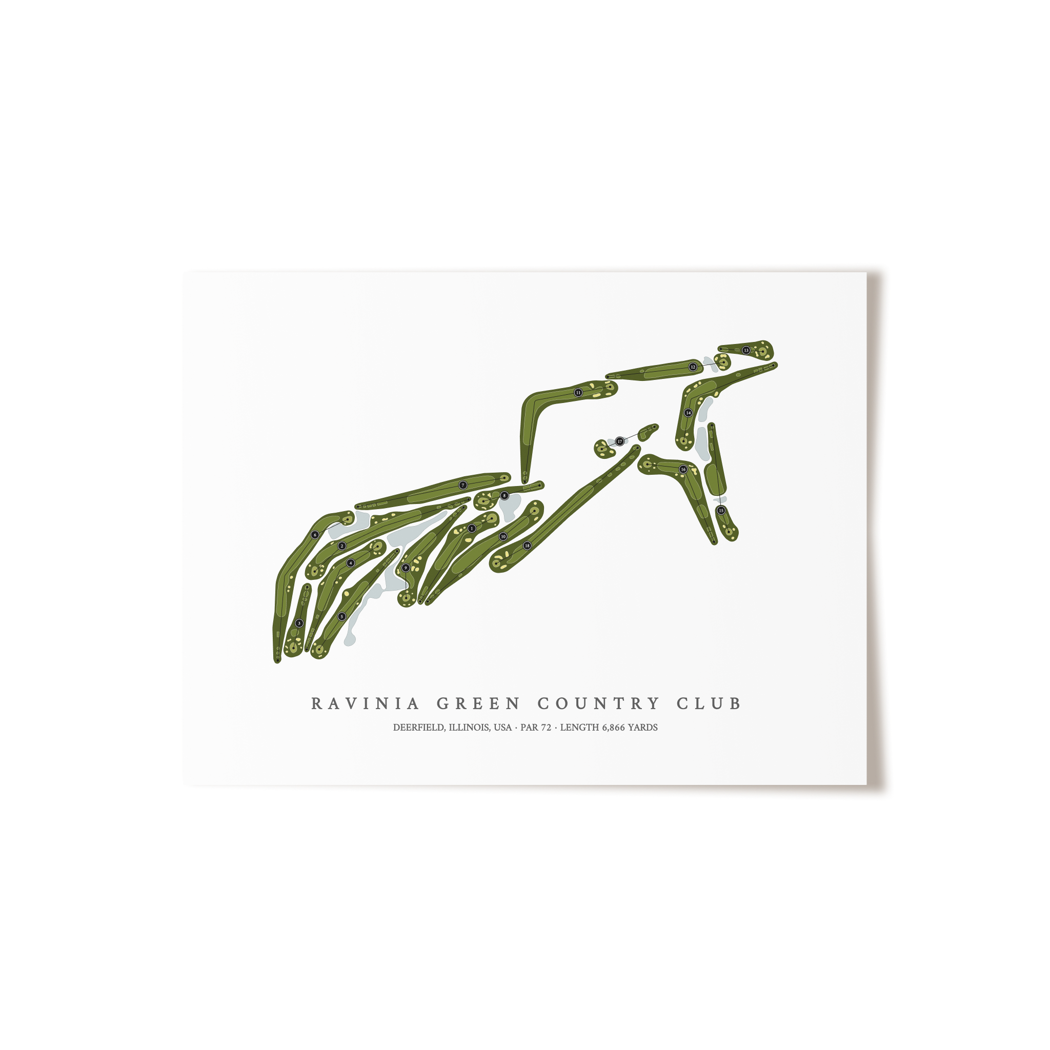 Ravinia Green Country Club | Golf Course Map | Unframed
