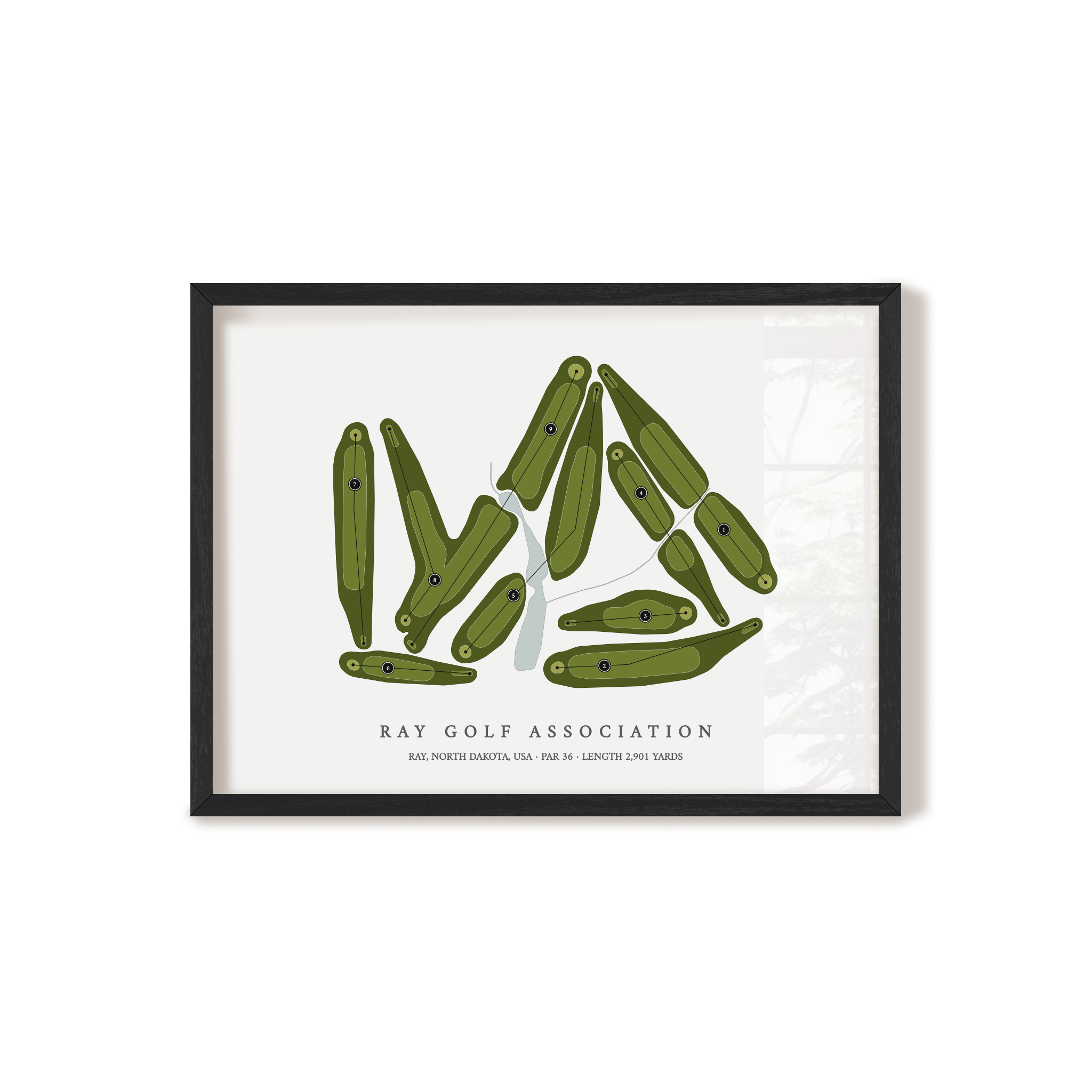 Ray Golf Association | Golf Course Map | Black Frame