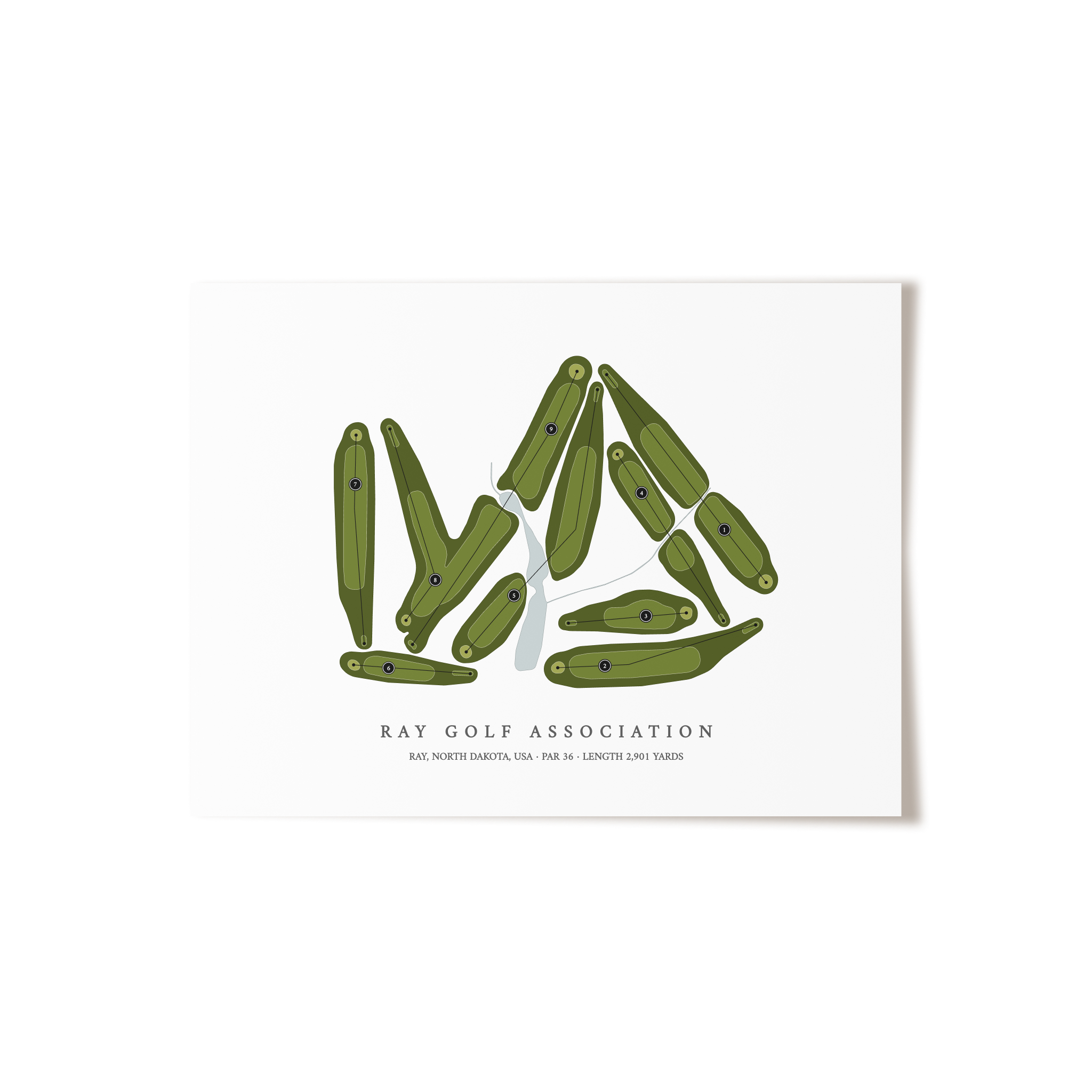 Ray Golf Association | Golf Course Map | Unframed