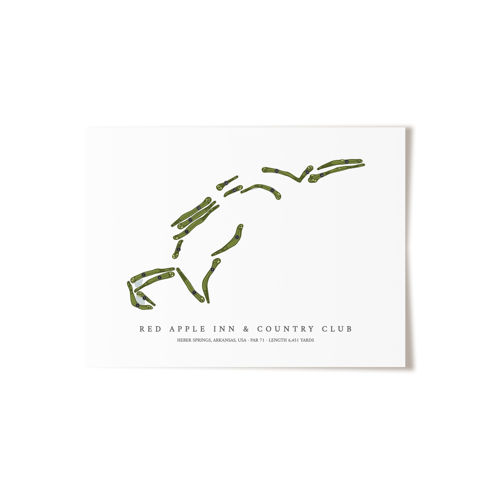 Red Apple Inn & Country Club | Golf Course Map | Unframed