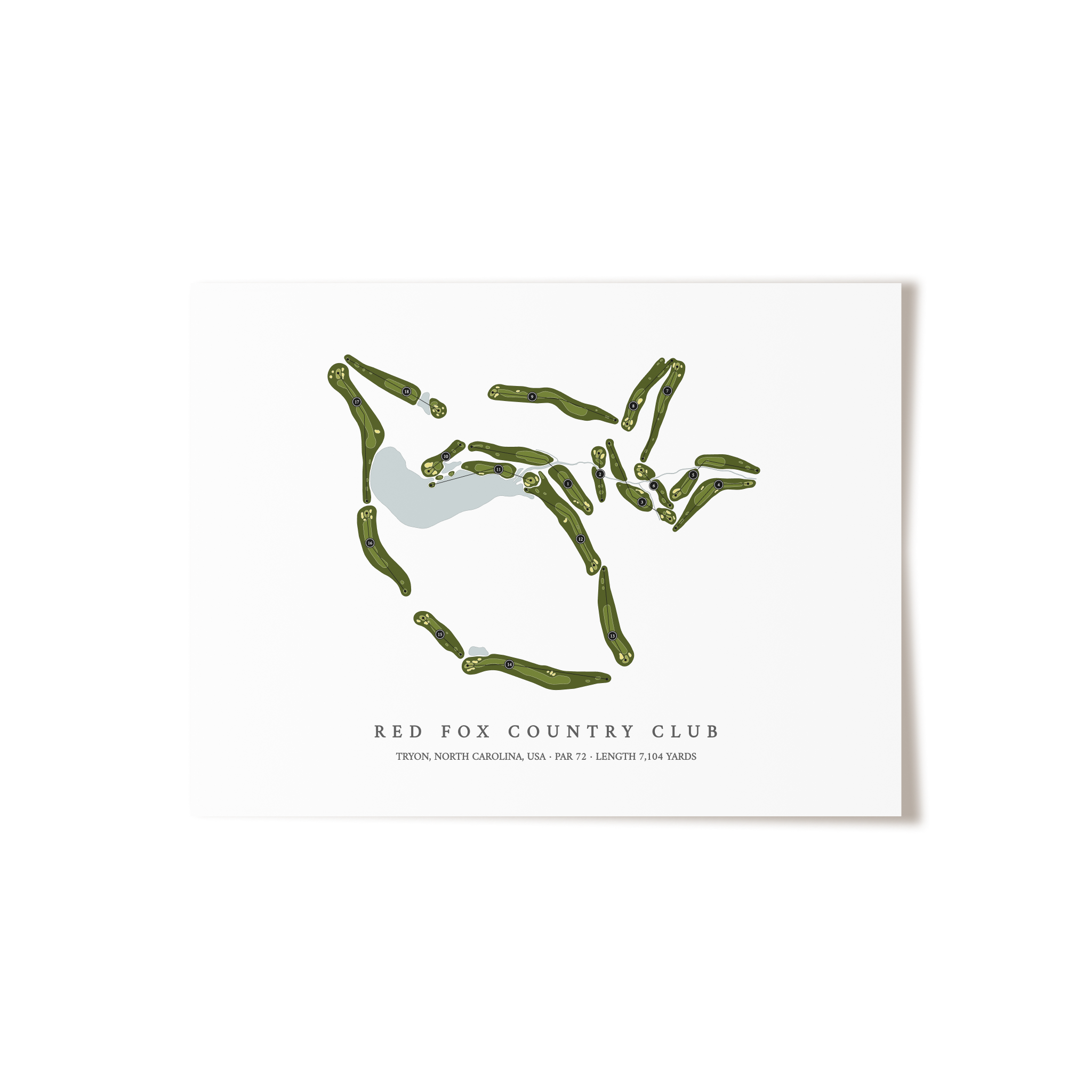 Red Fox Country Club | Golf Course Map | Unframed