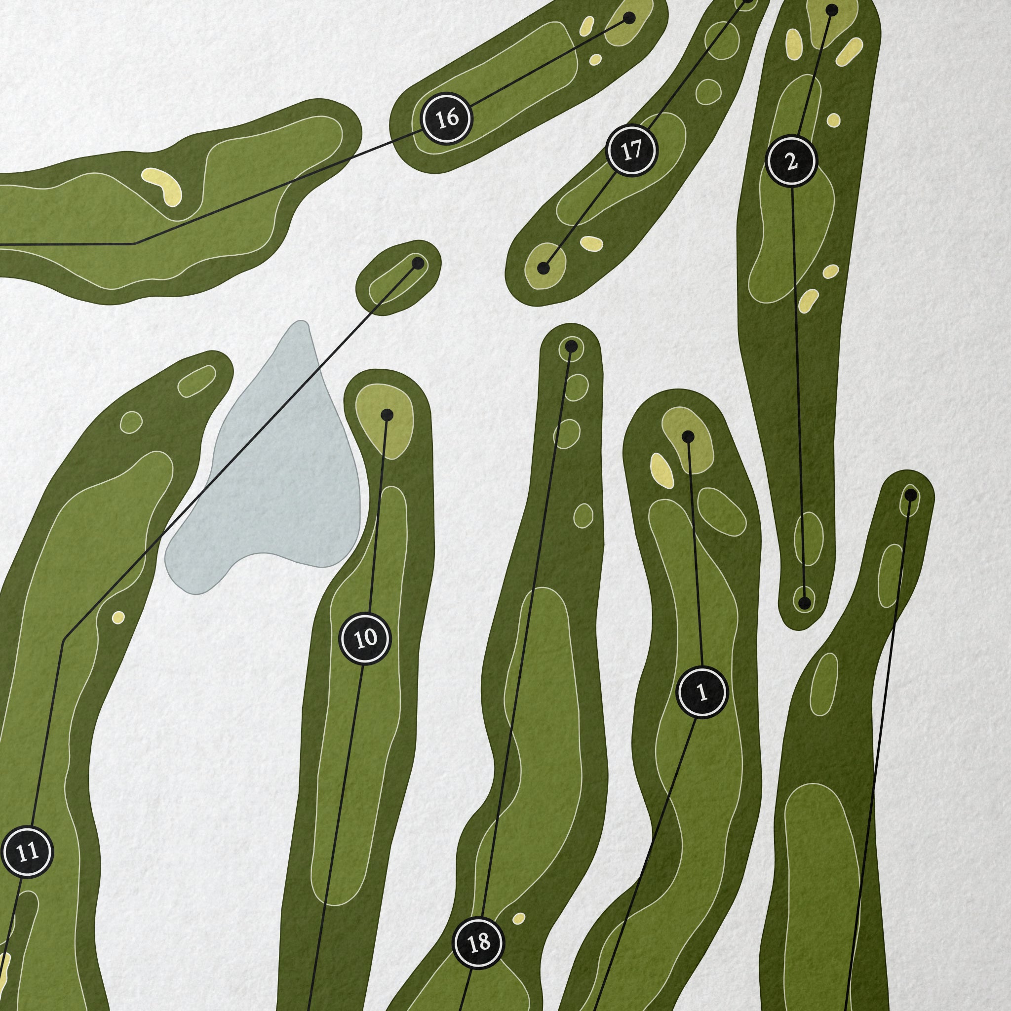 Red Hawk Golf Club | Golf Course Print | Close Up