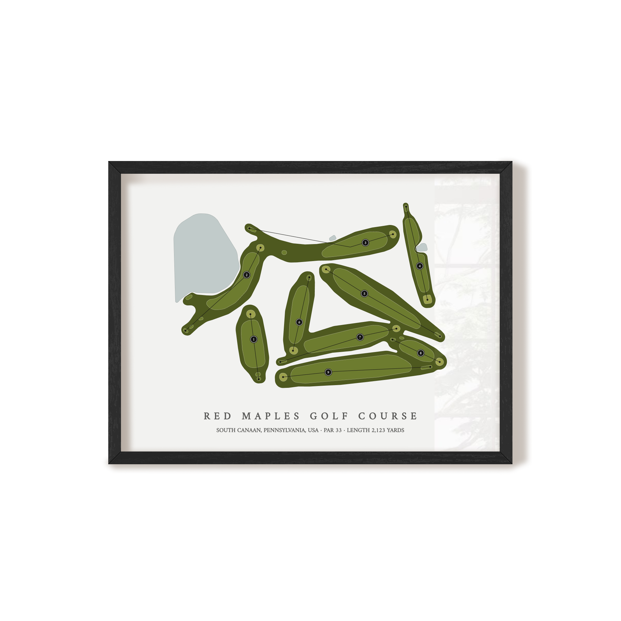 Red Maples Golf Course | Golf Course Map | Black Frame