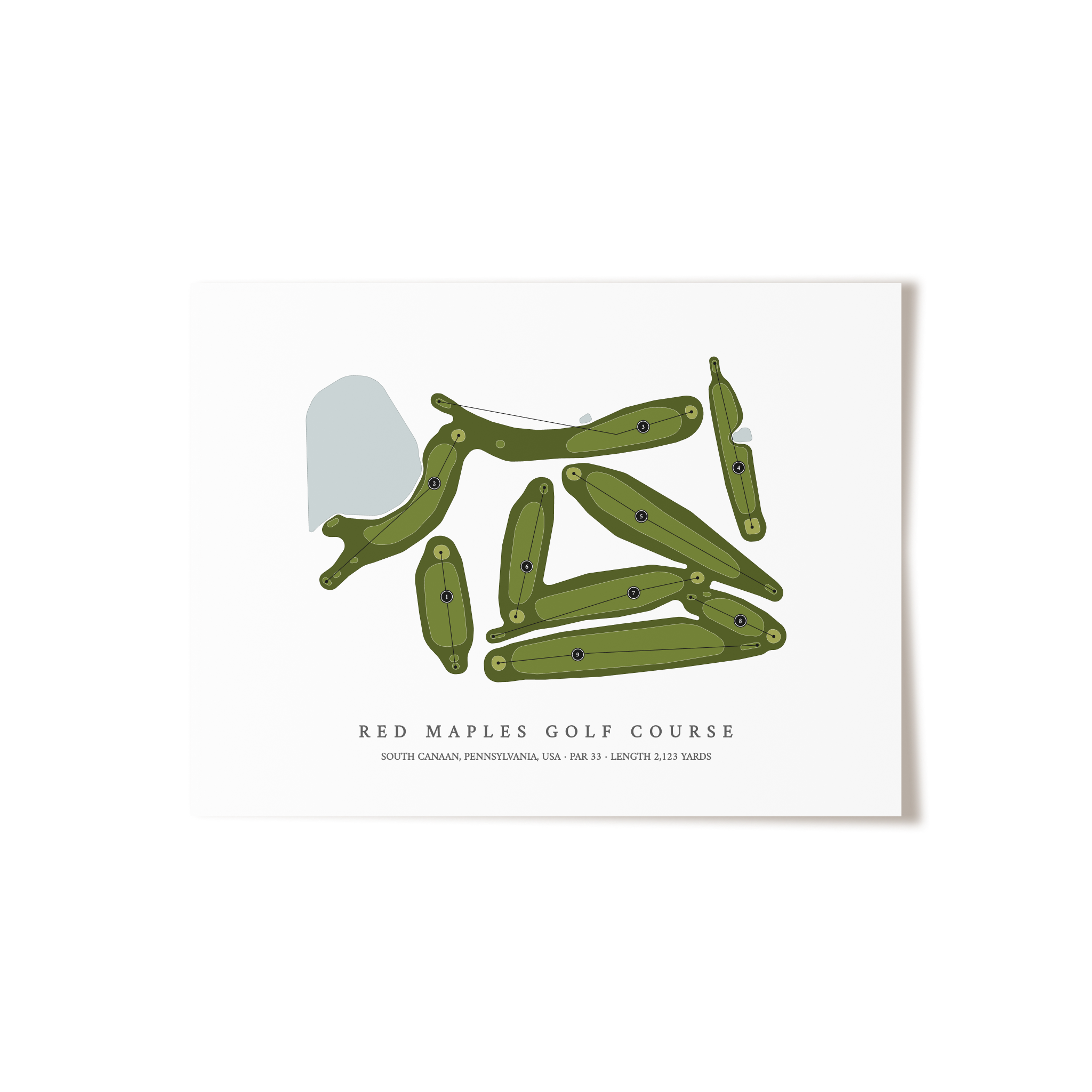 Red Maples Golf Course | Golf Course Map | Unframed