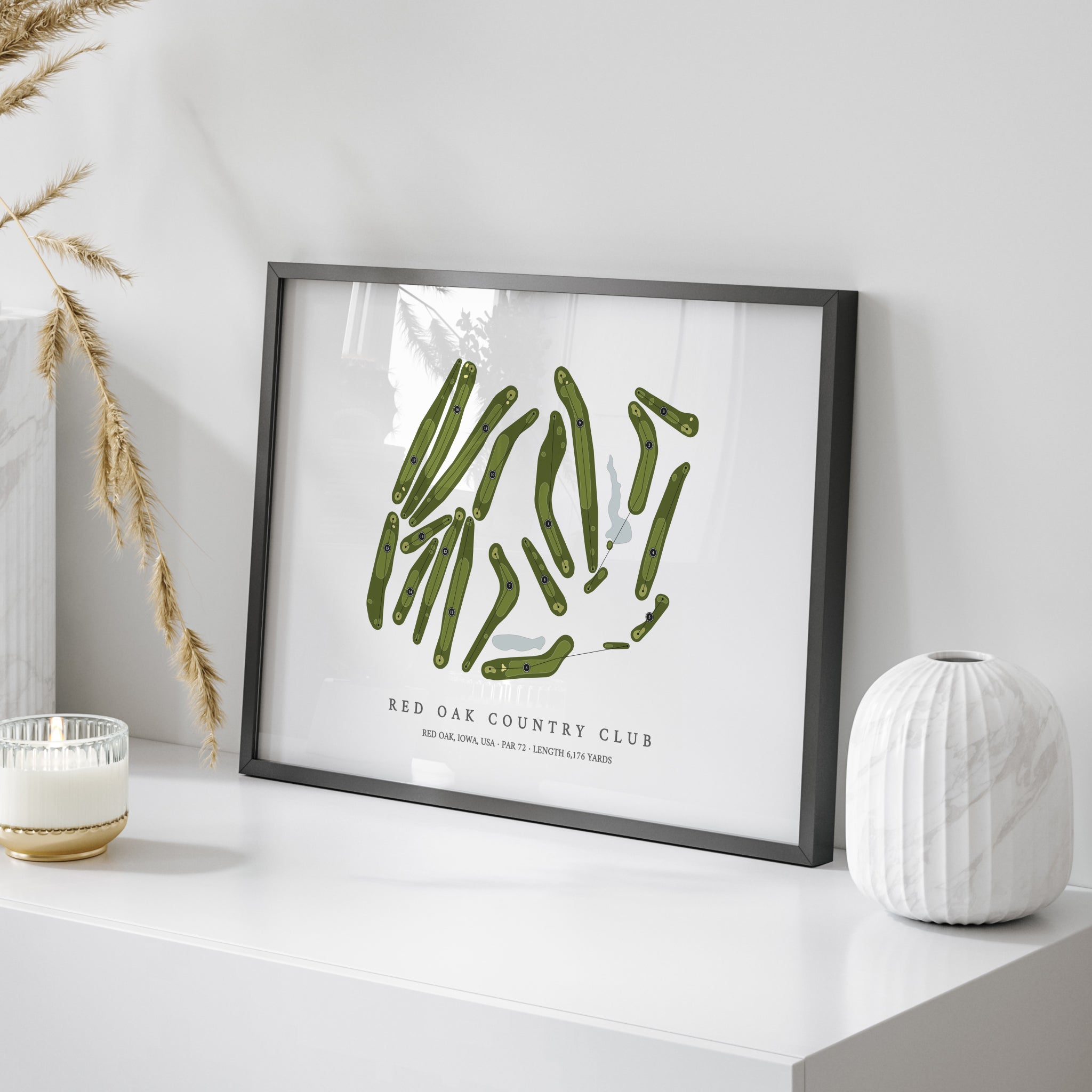 Red Oak Country Club | Golf Course Map | On Table