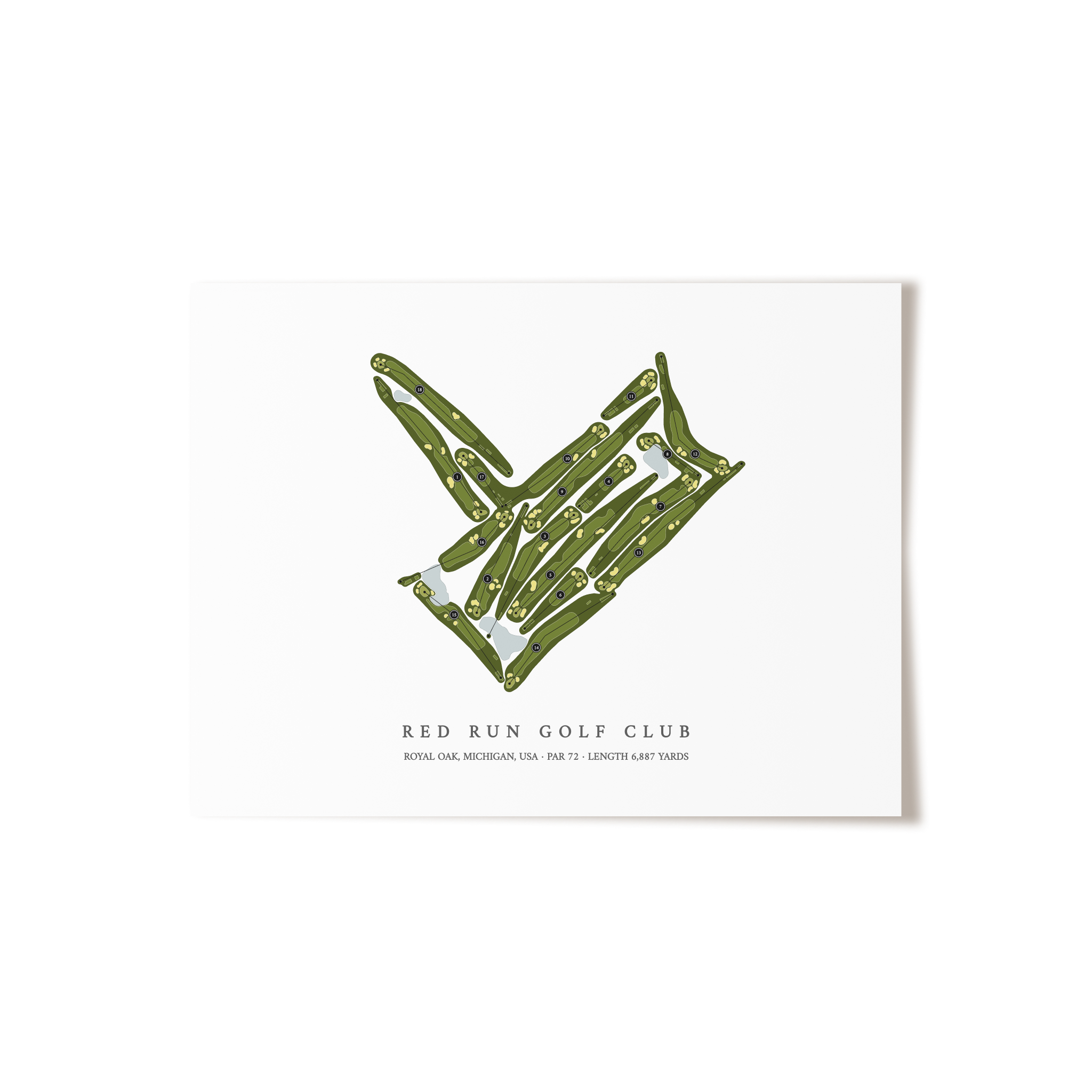 Red Run Golf Club | Golf Course Print | Unframed