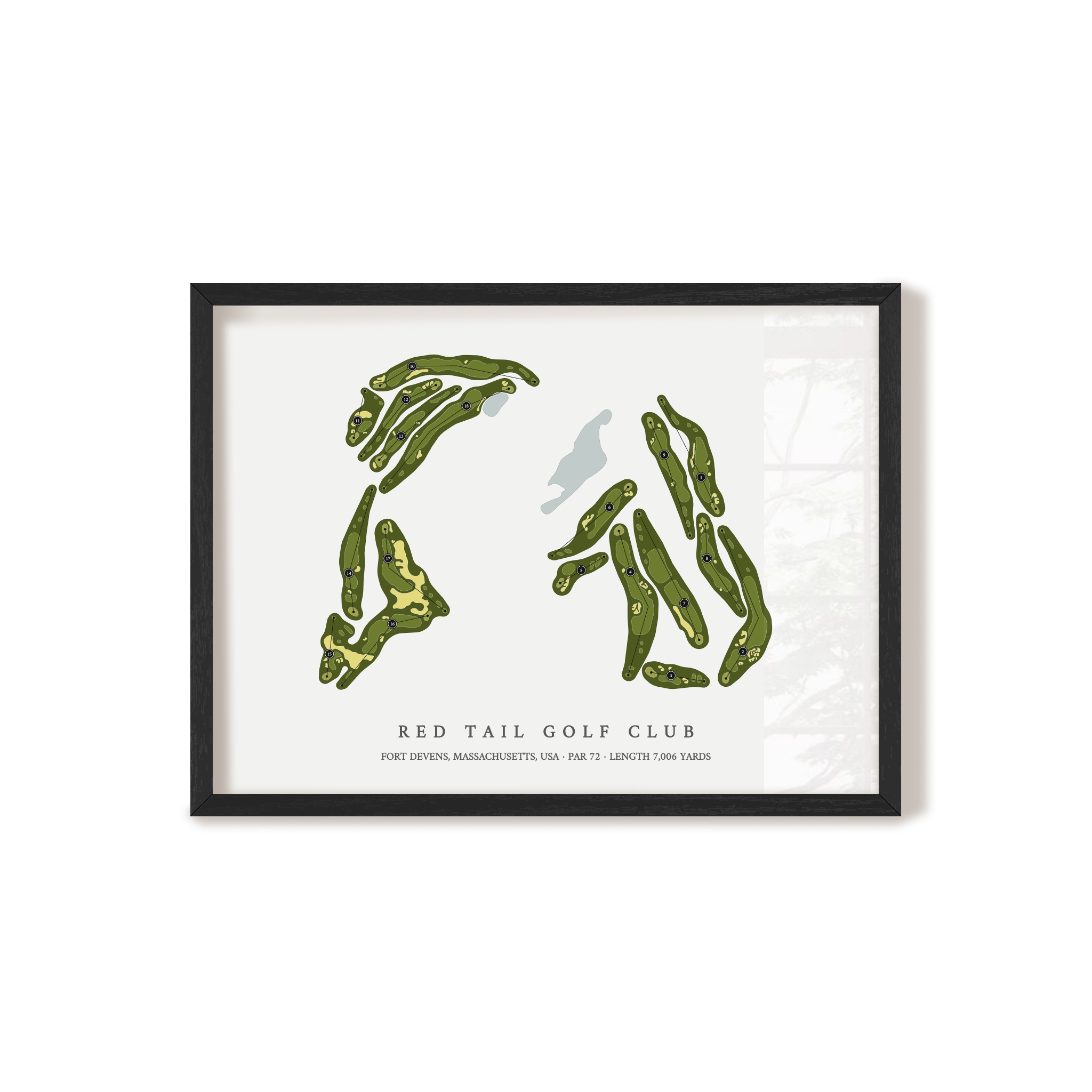 Red Tail Golf Club | Golf Course Map | Black Frame