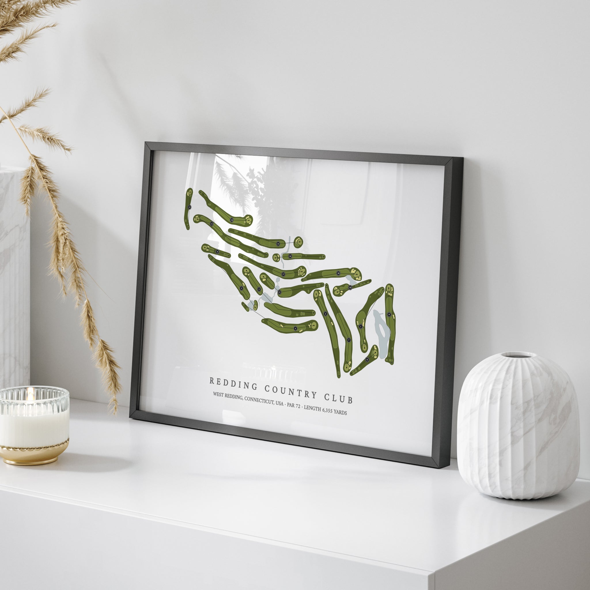 Redding Country Club | Golf Course Print | On Table