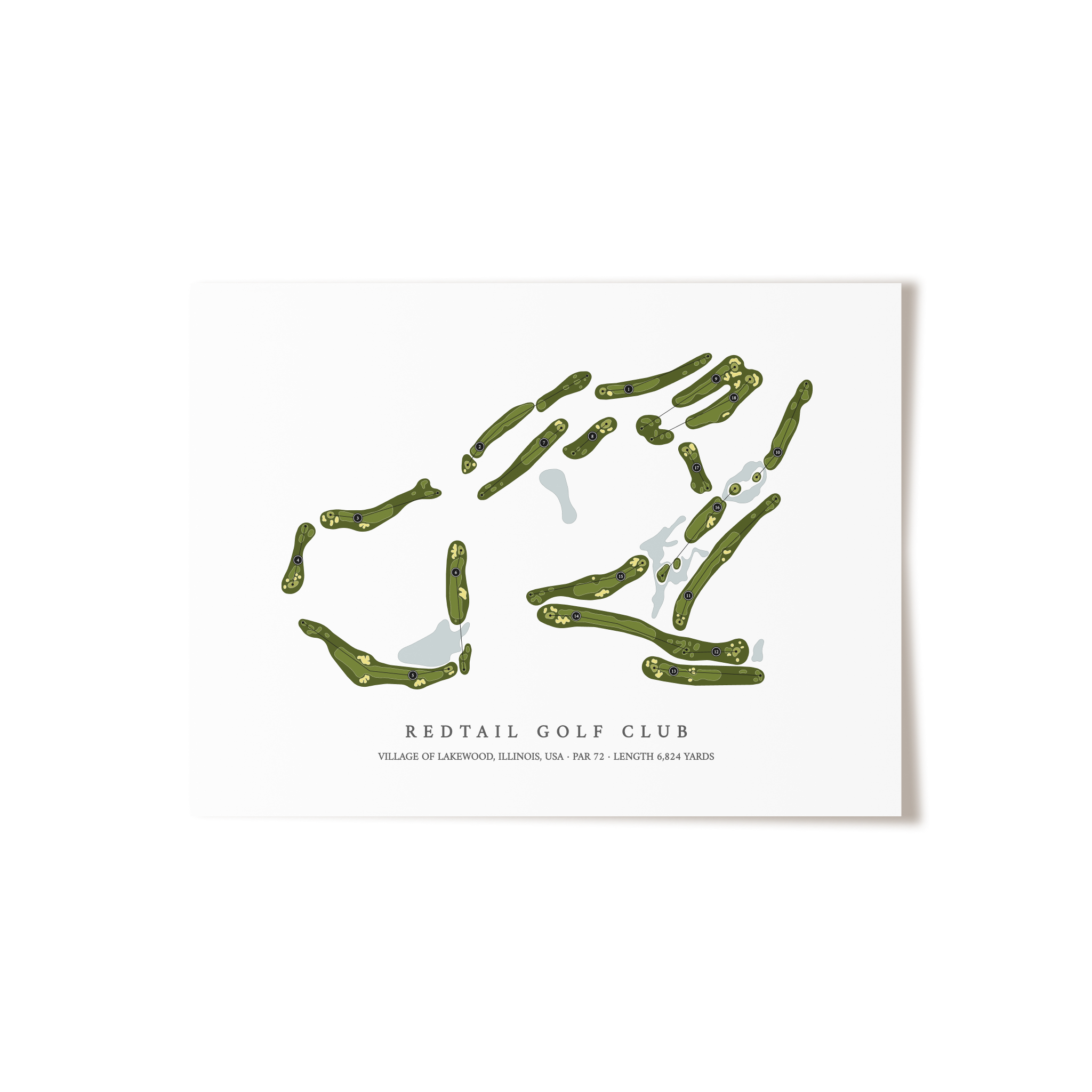 Redtail Golf Club | Golf Course Map | Unframed