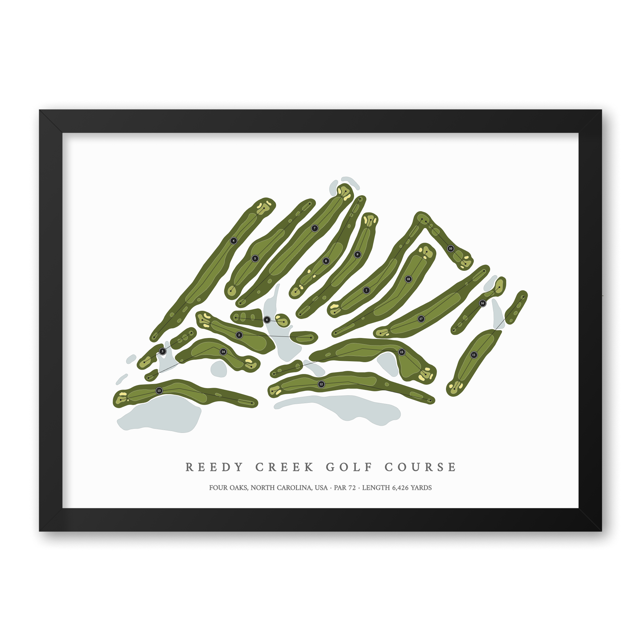 Reedy Creek Golf Course | Golf Course Map | Black Frame