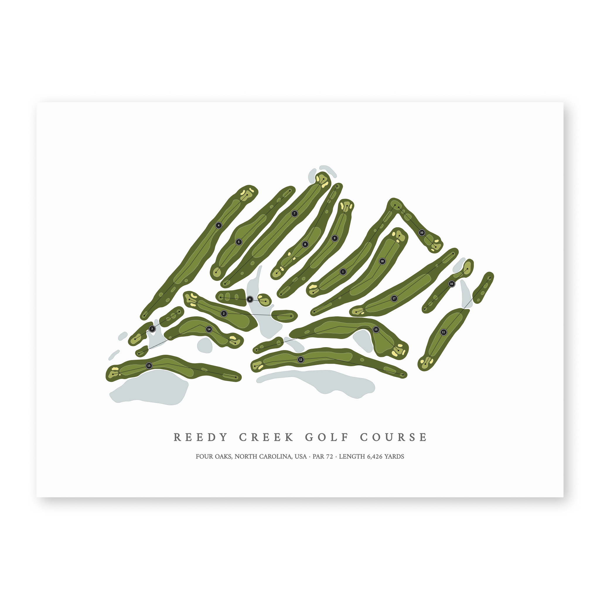 Reedy Creek Golf Course | Golf Course Map | Unframed