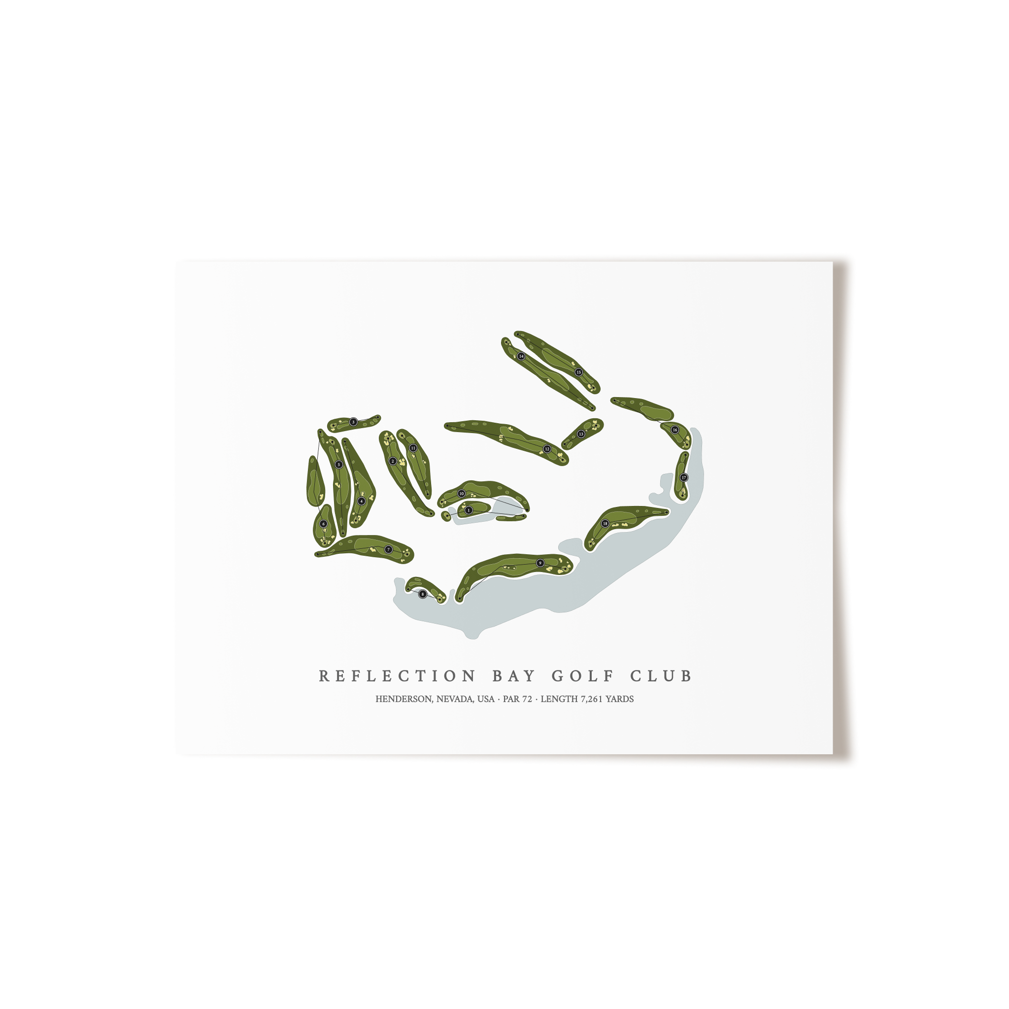 Reflection Bay Golf Club | Golf Course Map | Unframed