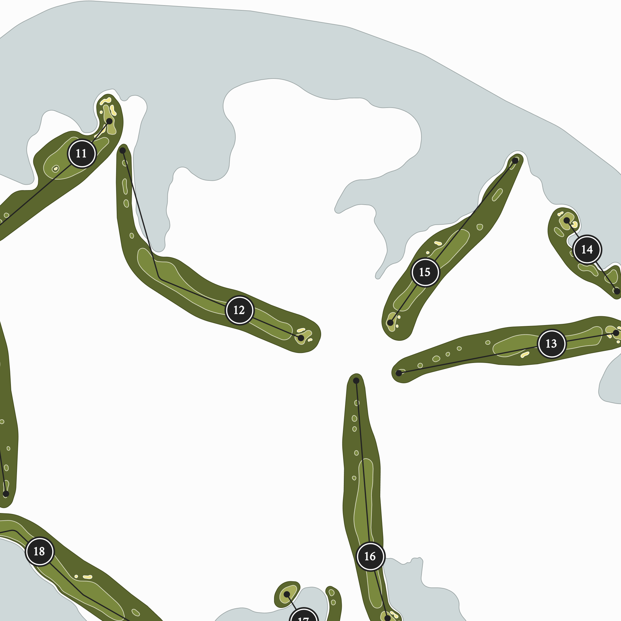 Reynolds Lake Oconee - Great Waters | Golf Course Map | Close Up