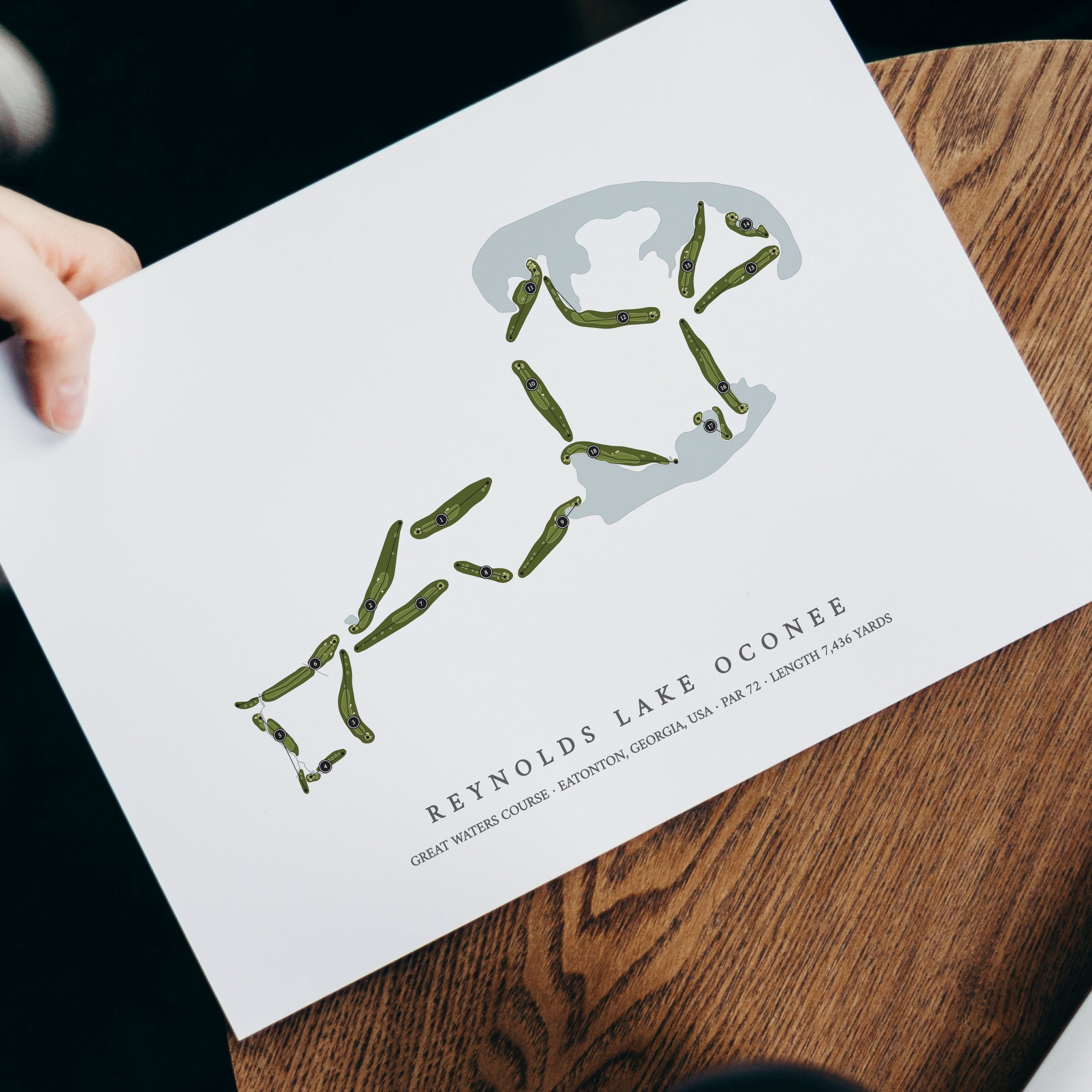 Reynolds Lake Oconee - Great Waters | Golf Course Map | With Laptop