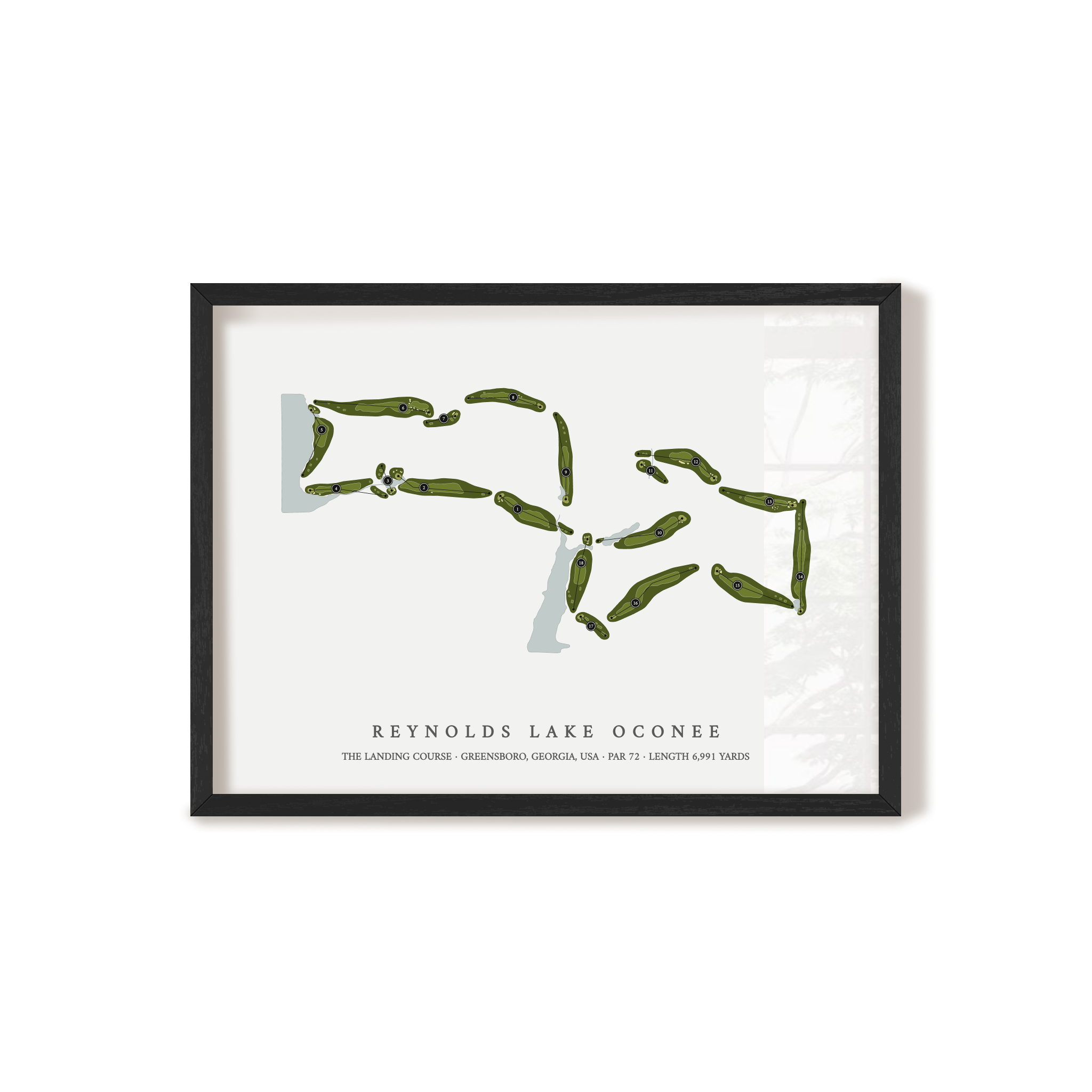 Reynolds Lake Oconee - The Landing | Golf Course Map | Black Frame