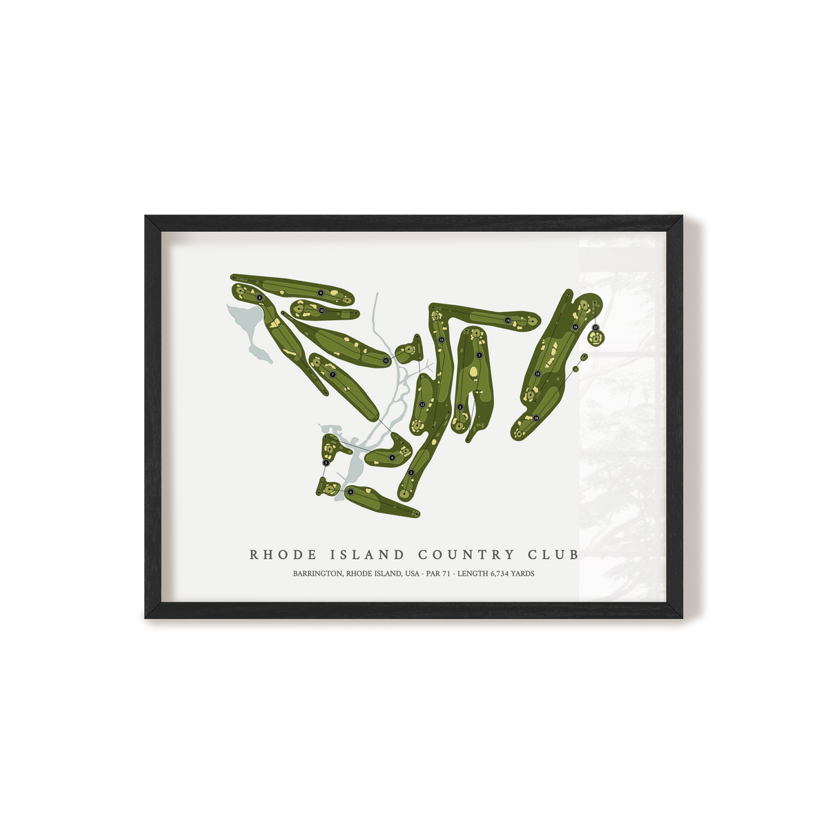 Rhode Island Country Club | Golf Course Print | Black Frame