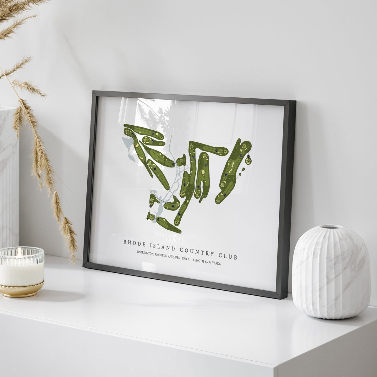 Rhode Island Country Club | Golf Course Print | On Table