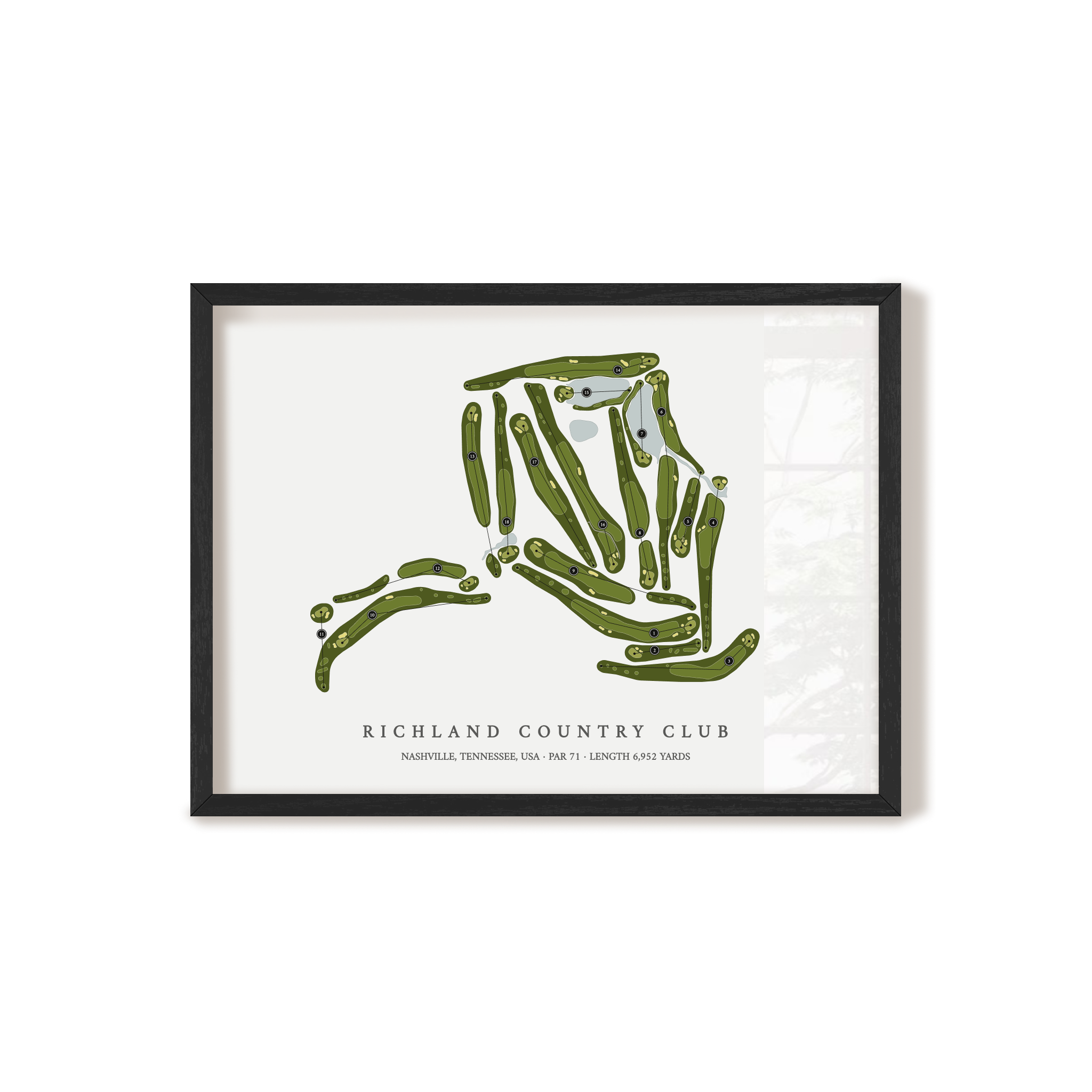 Richland Country Club | Golf Course Map | Black+Frame