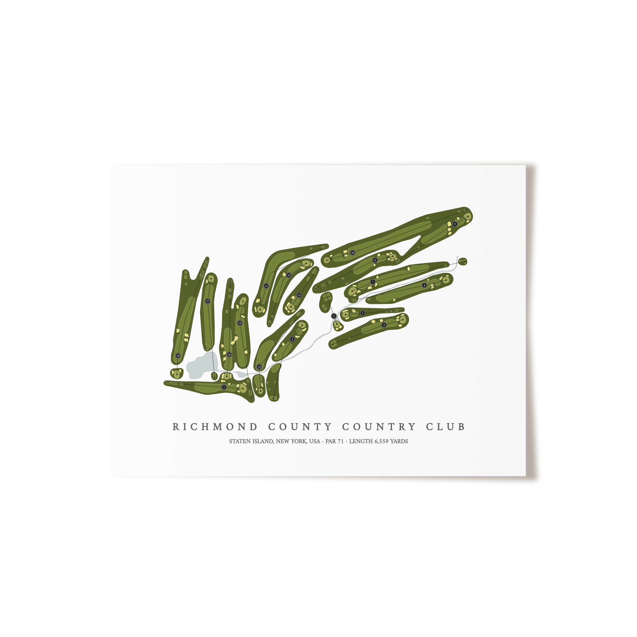 Richmond County Country Club | Golf Course Map | Unframed