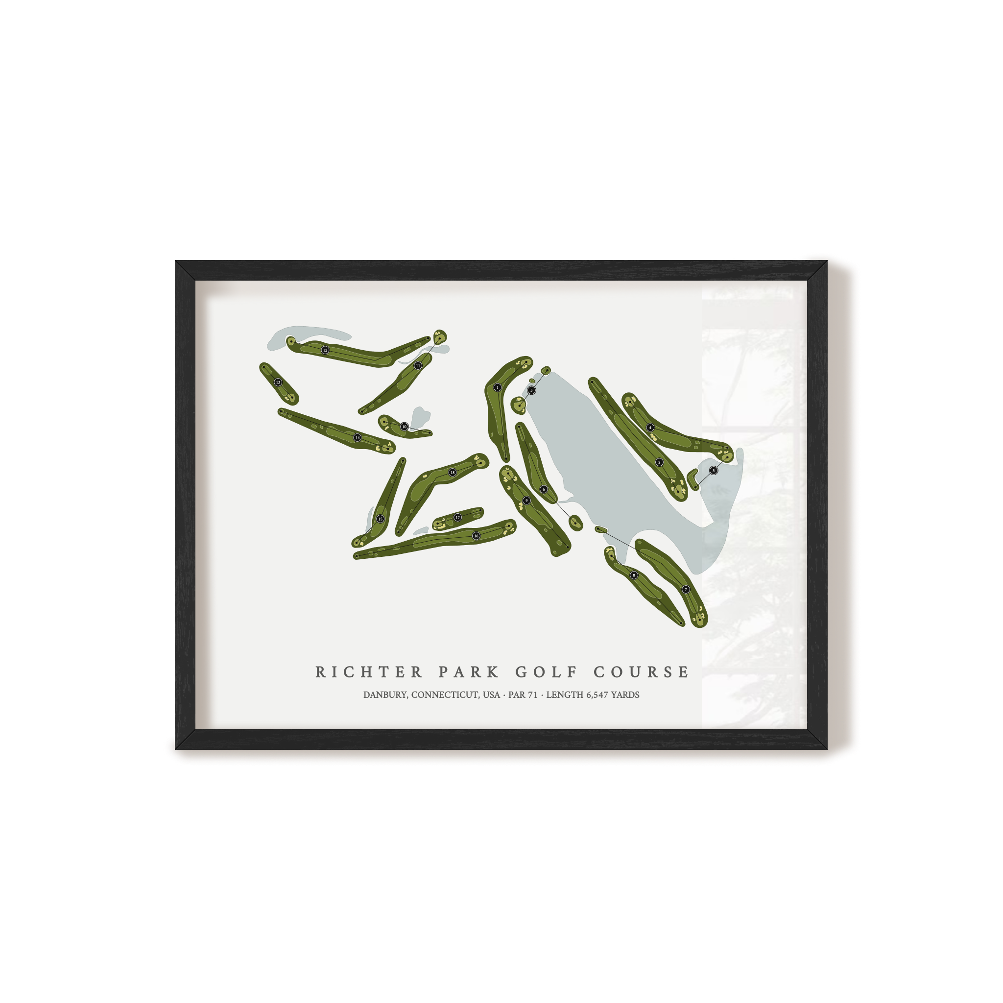 Richter Park Golf Course | Golf Course Map | Black Frame