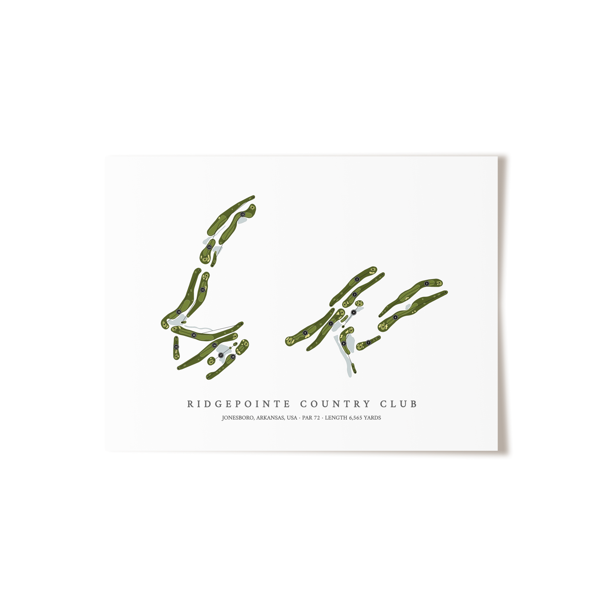 RidgePointe Country Club | Golf Course Map | Unframed