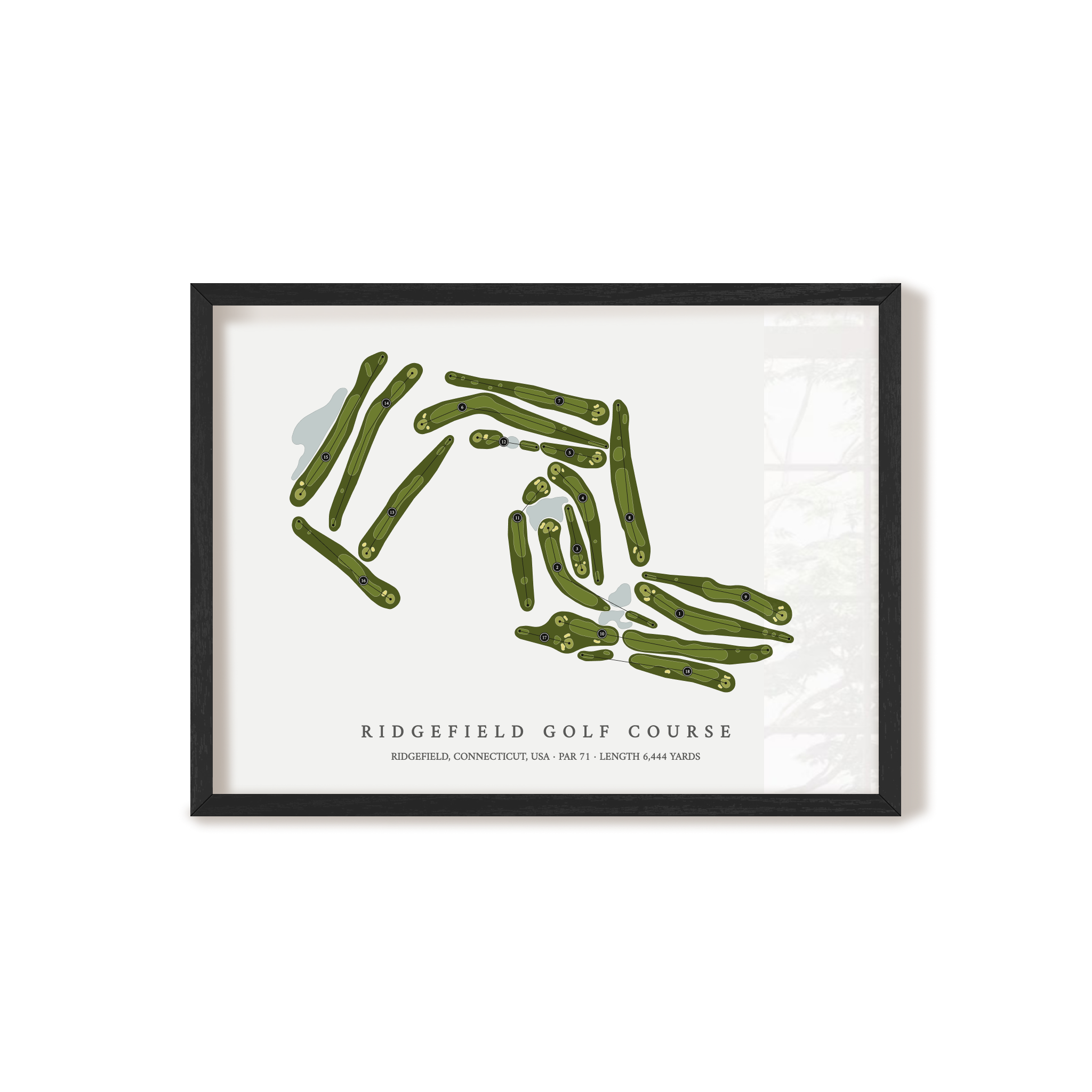 Ridgefield Golf Course | Golf Course Map | Black Frame