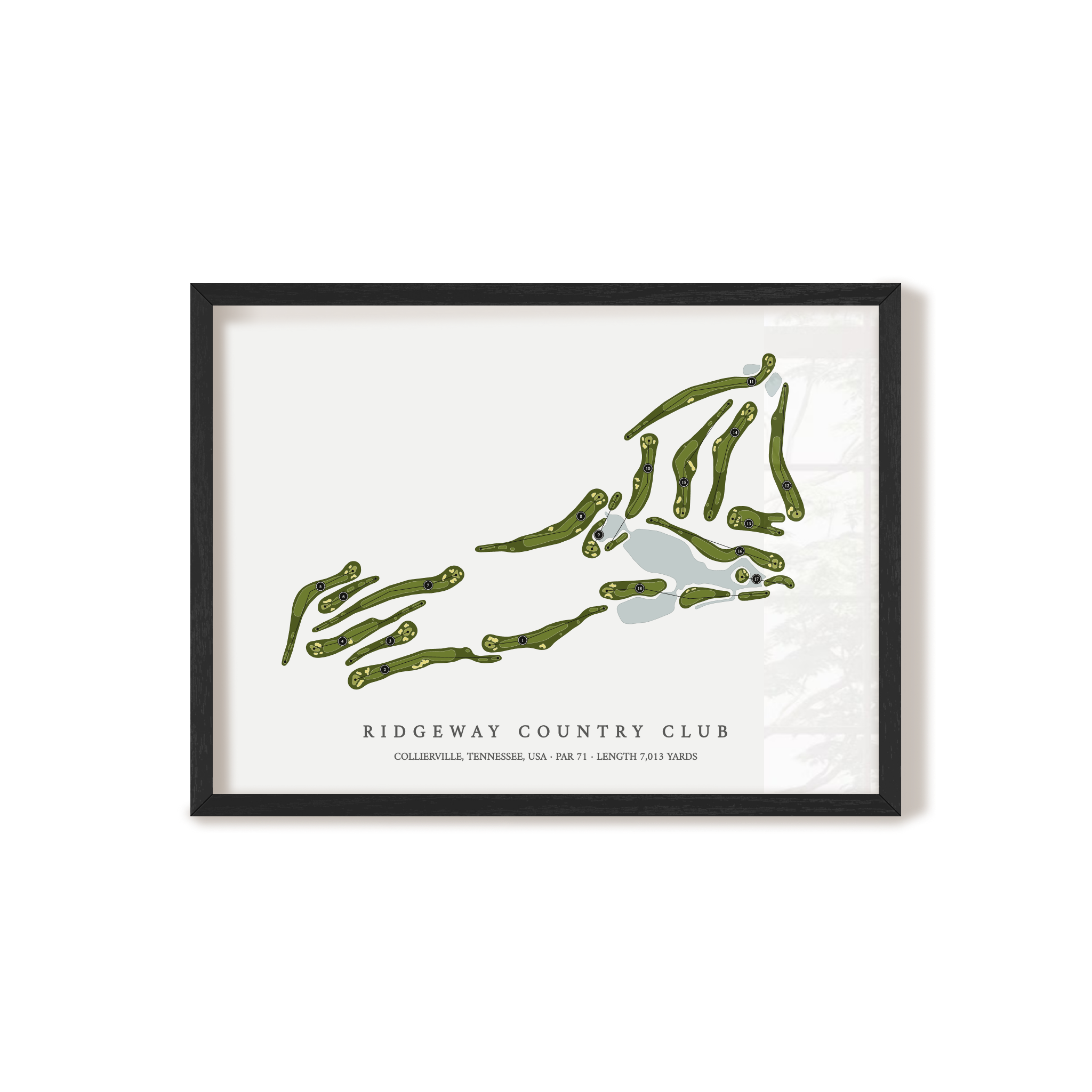 Ridgeway Country Club | Golf Course Map | Black Frame