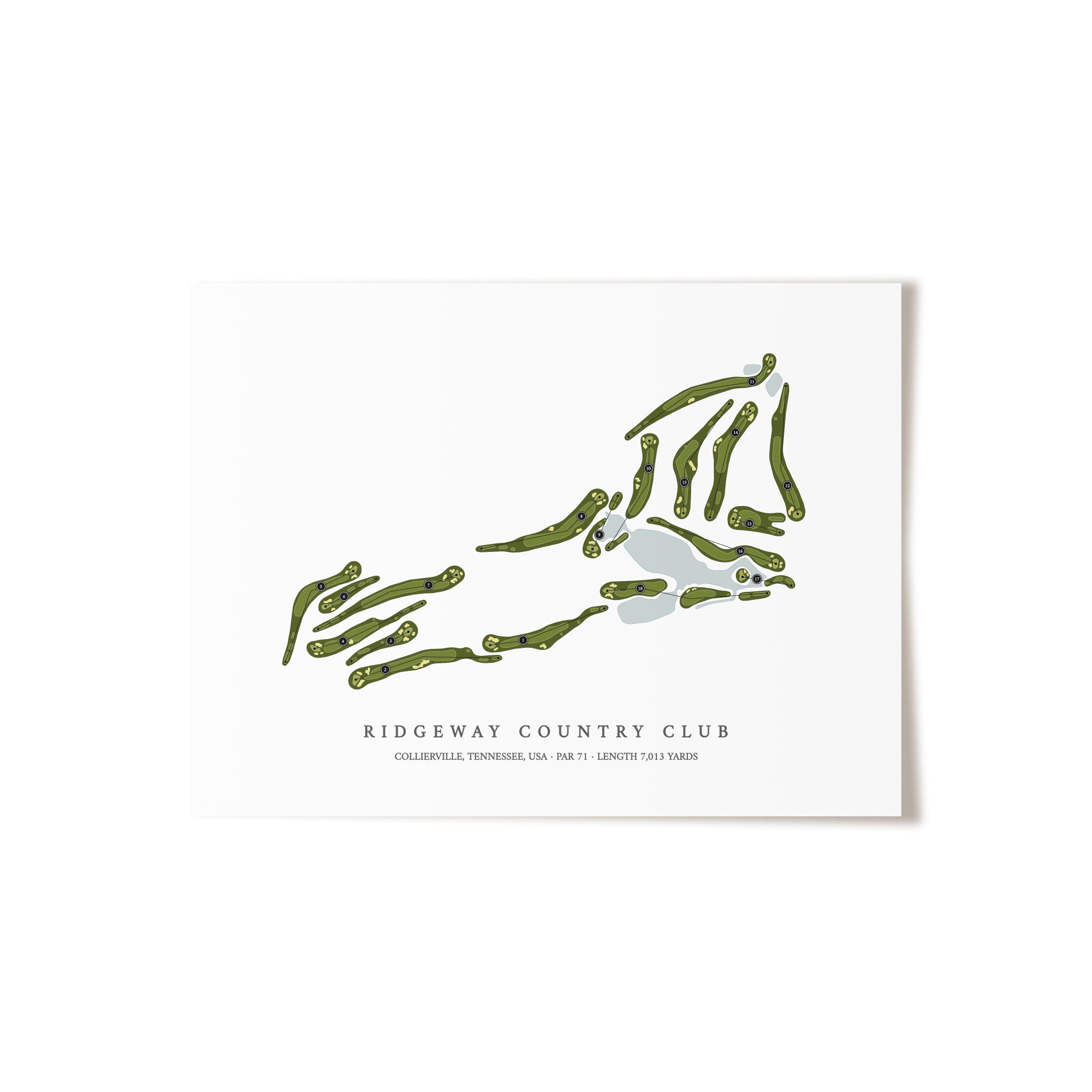 Ridgeway Country Club | Golf Course Map | Unframed