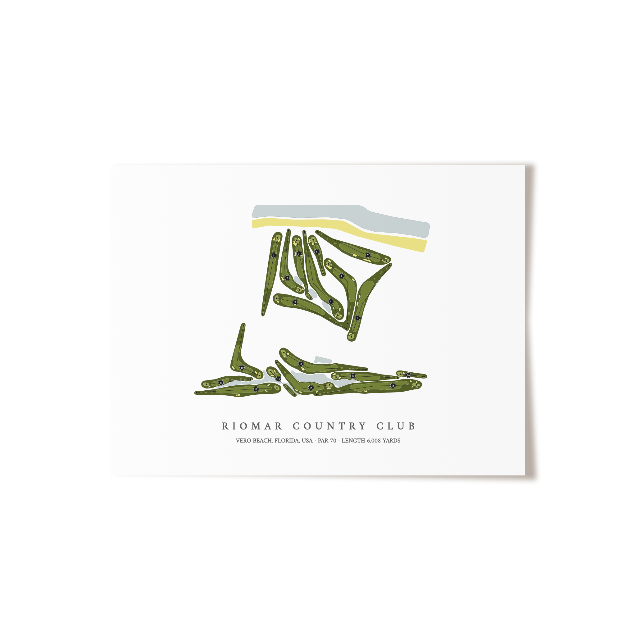 Riomar Country Club | Golf Course Map | Unframed