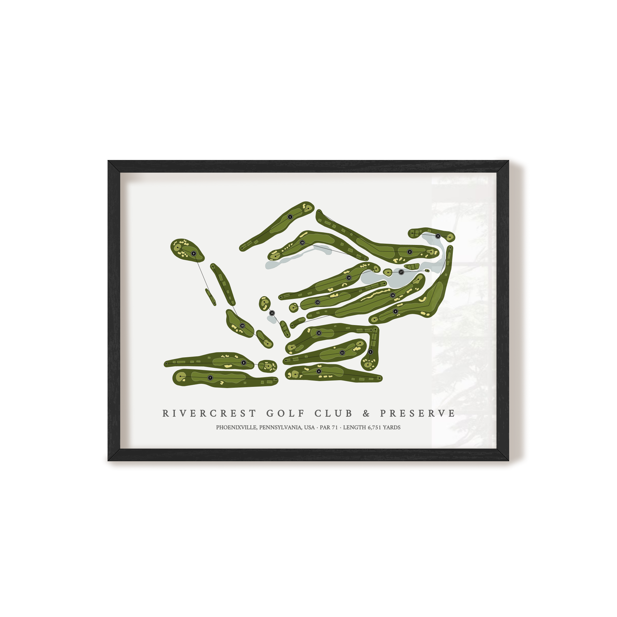 RiverCrest Golf Club & Preserve | Golf Course Map | Black Frame