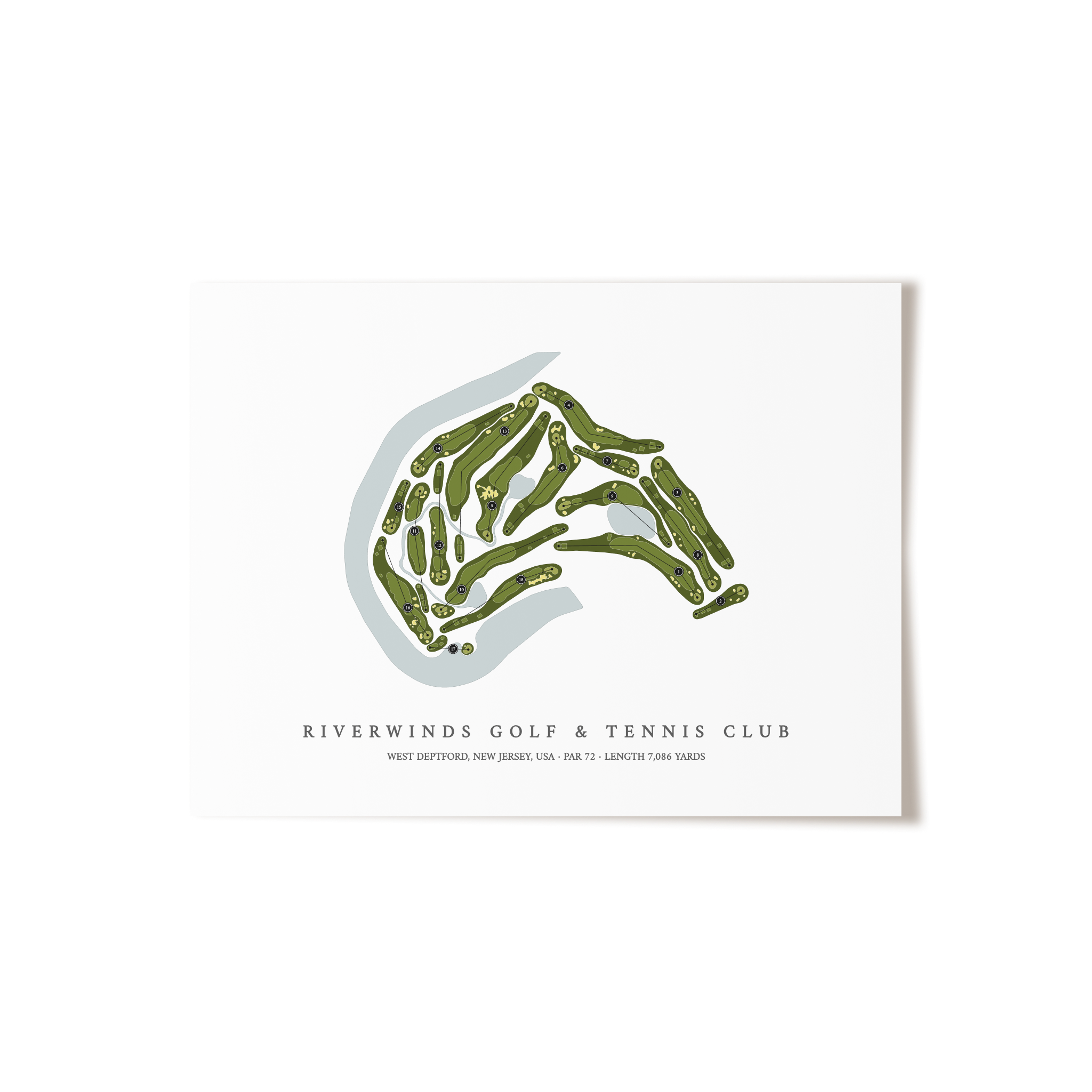 RiverWinds Golf & Tennis Club | Golf Course Map | Unframed