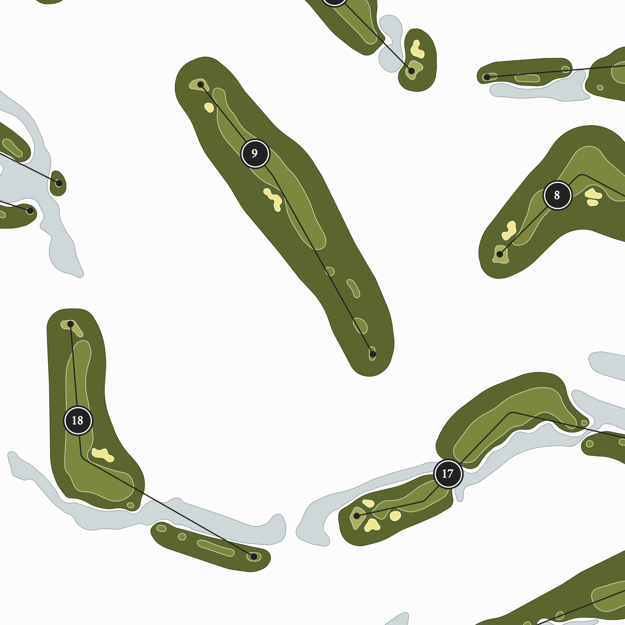 River Hills Golf & Country Club | Golf Course Map | Close Up