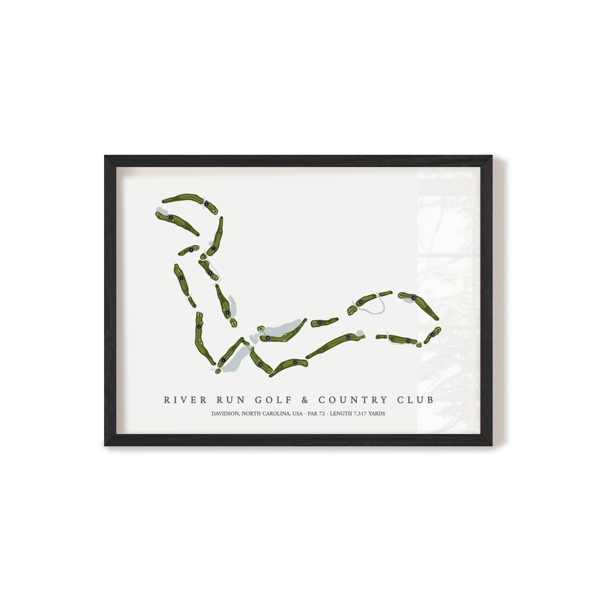 River Run Golf & Country Club | Golf Course Map | Black Frame