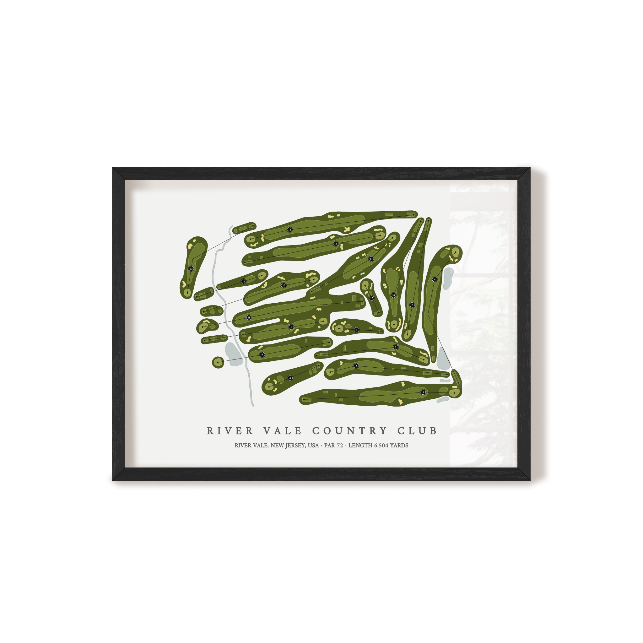 River Vale Country Club | Golf Course Map | Black Frame