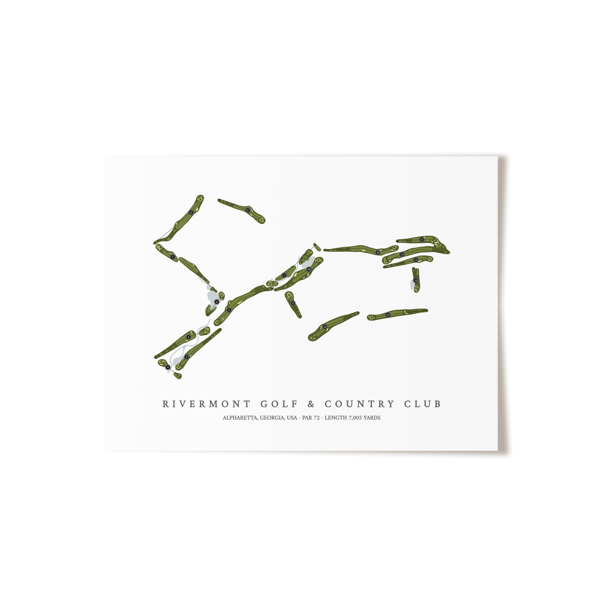 Rivermont Golf & Country Club | Golf Course Map | Unframed