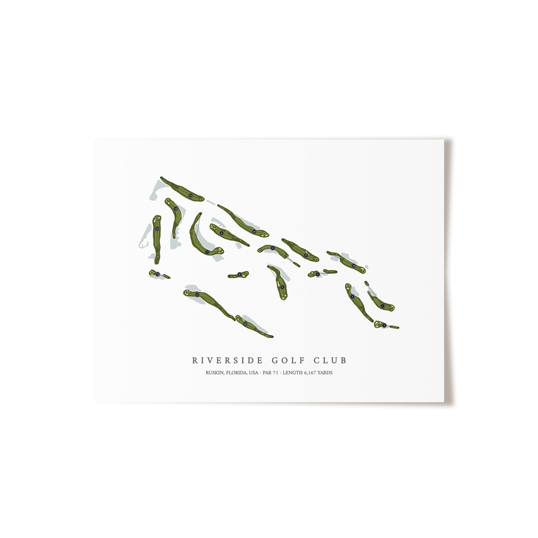 Riverside Golf Club | Golf Course Map | Unframed
