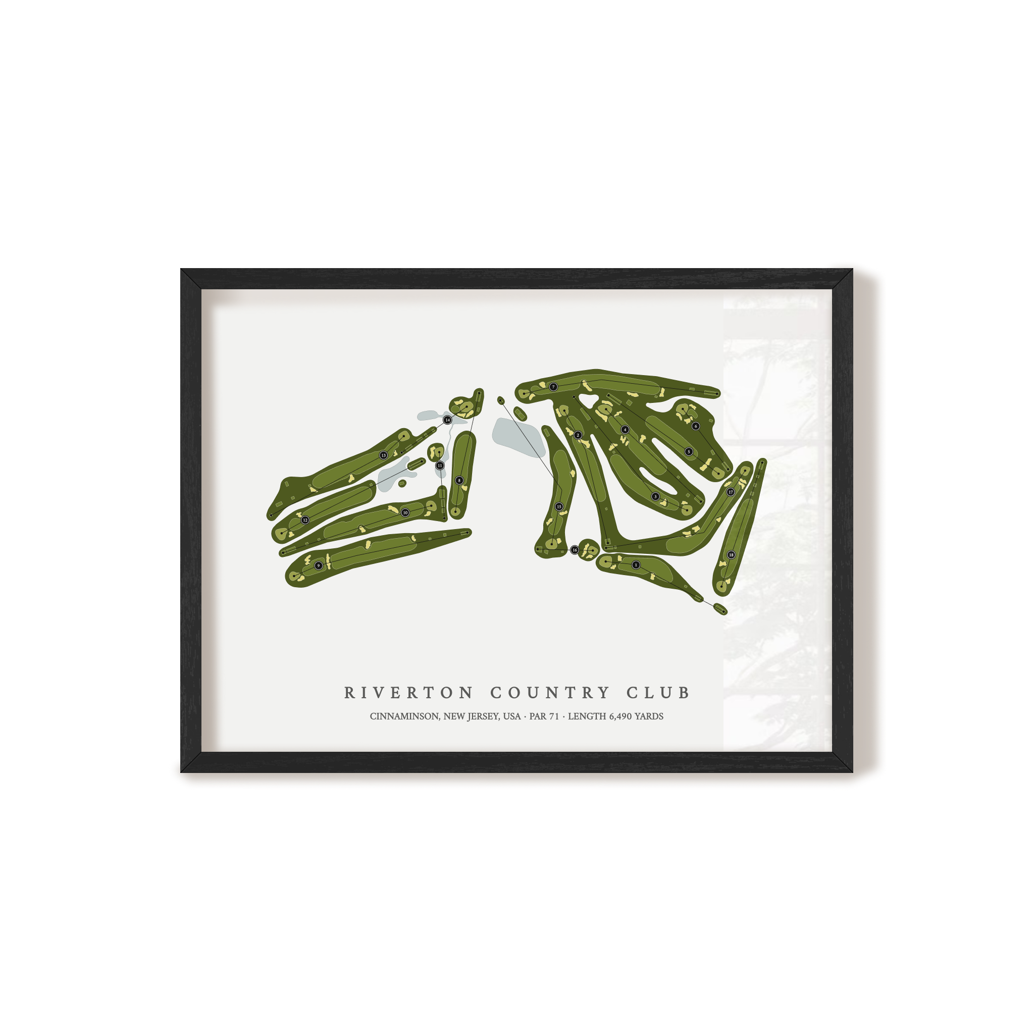 Riverton Country Club | Golf Course Map | Black Frame